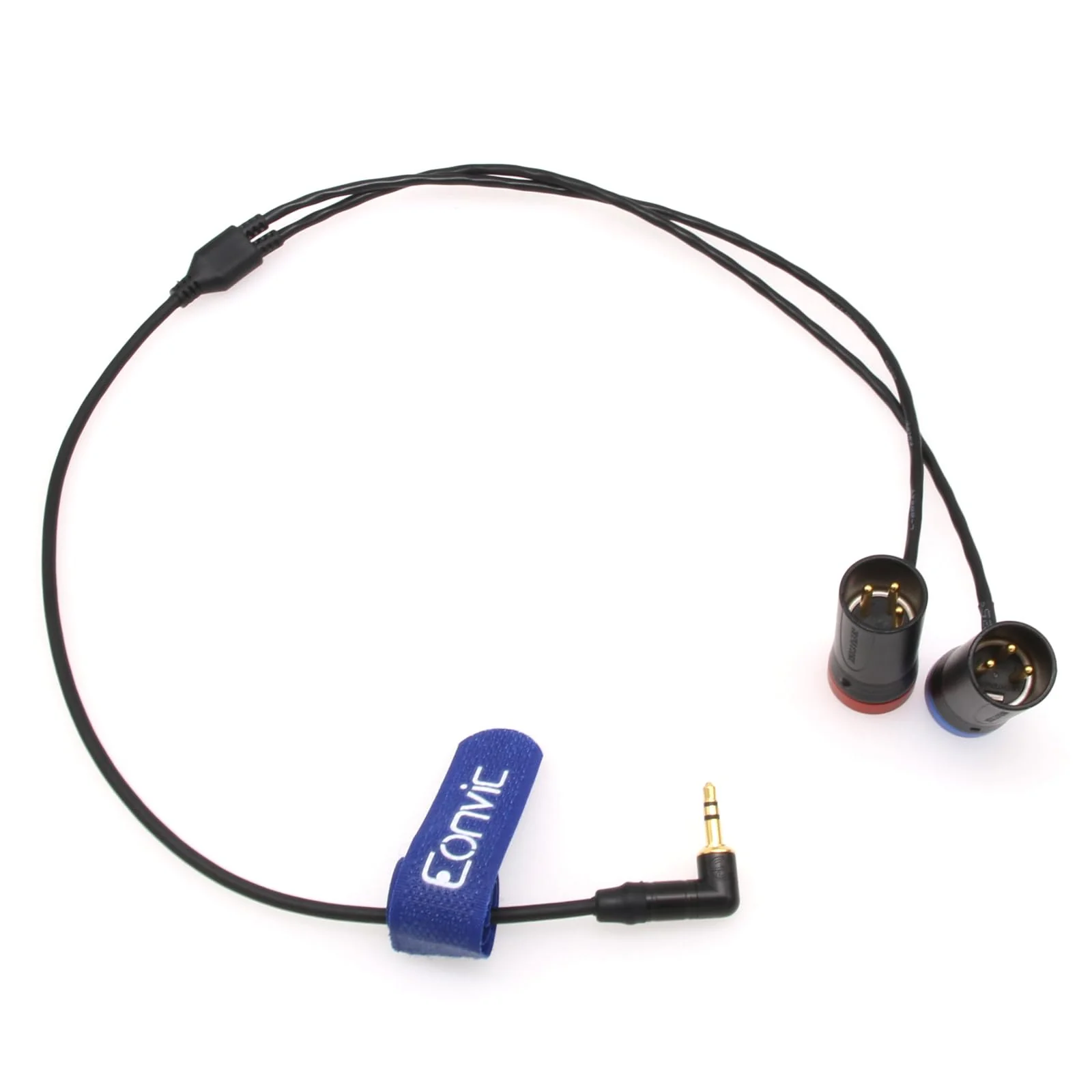 Eonvic 3.5mm Right-Angle TRS to Double Low-Profile XLR 3 Pin Male Y Cable for Rode Wireless GO II Dual Channel Wireless Microphone Receiver with Recorder/Camera - Image 5