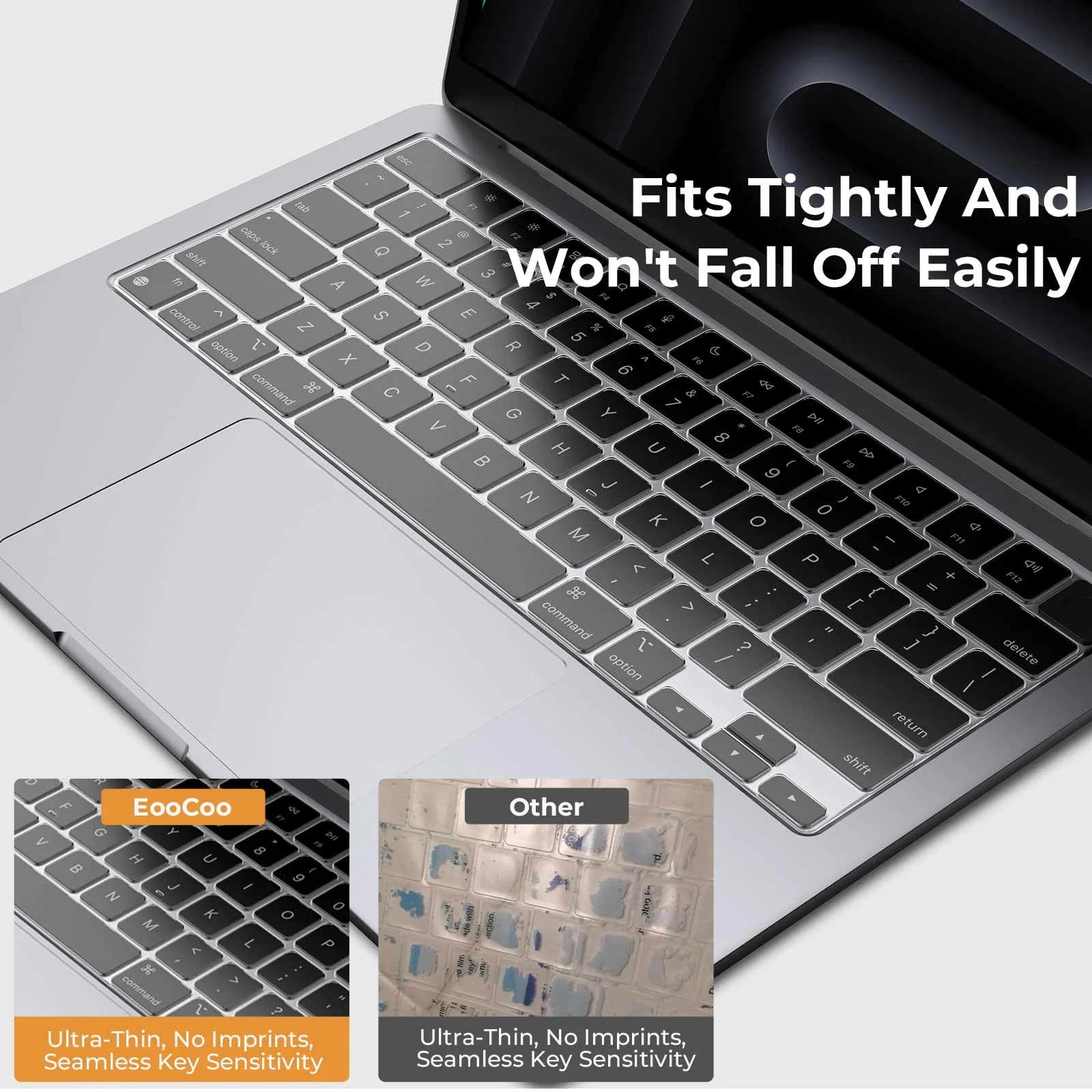 EooCoo Premium Keyboard Cover Skin Ultra Thin Protector Compatible with 2025-2021 MacBook Pro 14" 16" M4 M3 M2 M1 Pro Max Chip, MacBook Air 15" 13.6" M3 M2 Chip, Clear - Image 5