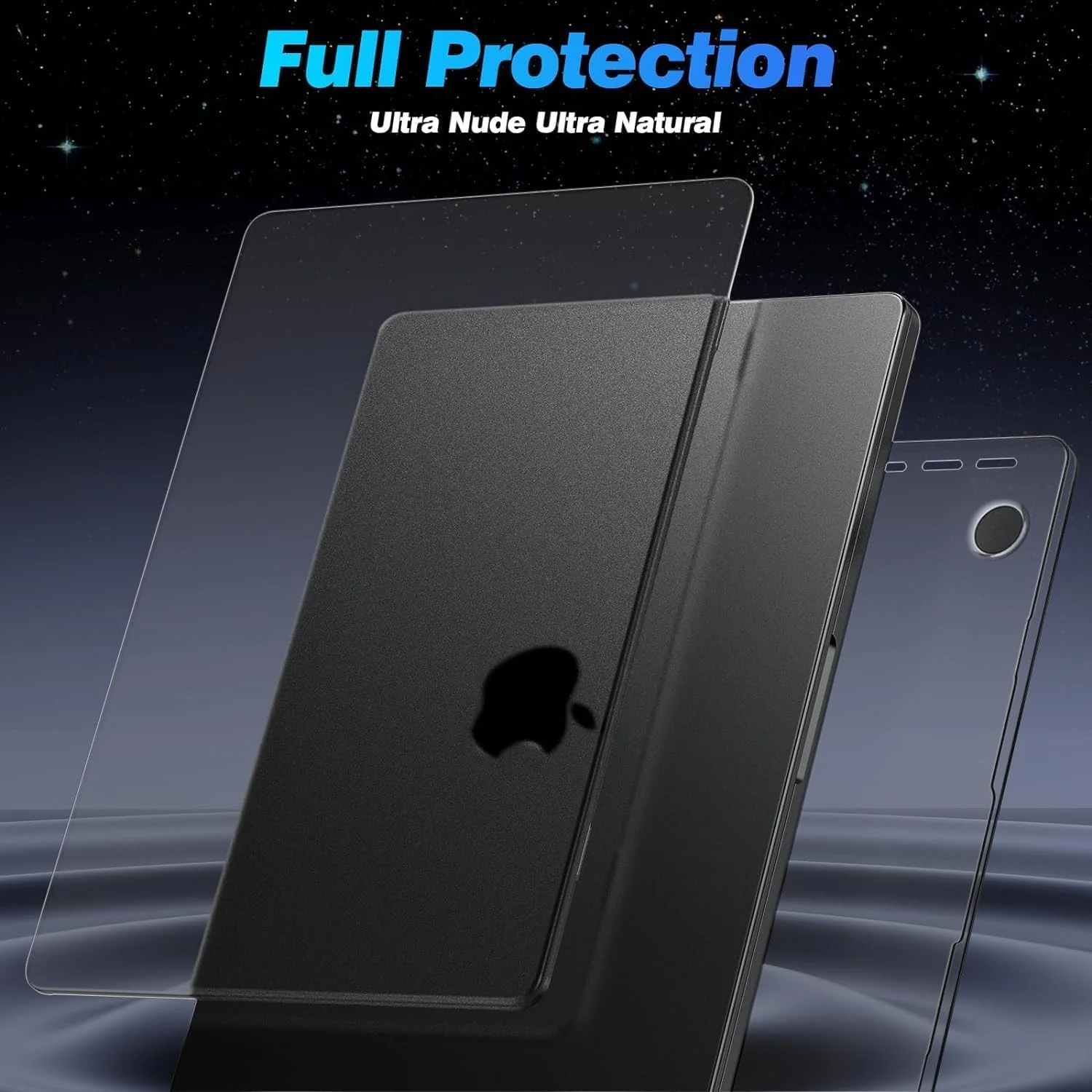 EooCoo [Ultra Thin Armor] Case Compatible for MacBook Pro 16 inch 2024-2021 M3 M2 M1 A2991 A2780 A2485, [100% Match Space Black] [Anti-Fingerprint] Hard Shell&Keyboard Skin, Space Black Clear - Image 2