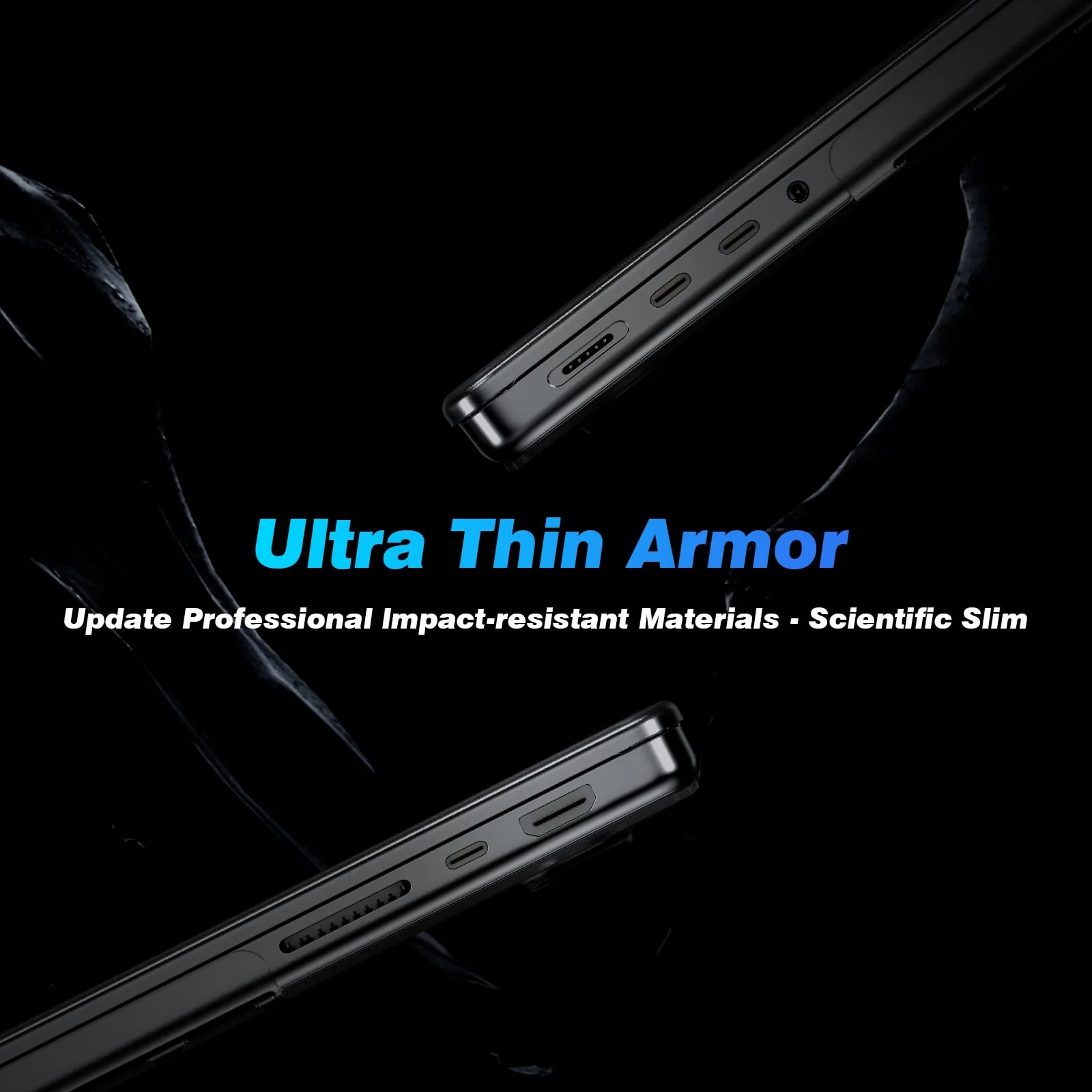 EooCoo [Ultra Thin Armor] Case Compatible with MacBook Pro 14 inch 2024-2021 M3 M2 M1 A2918 A2992 A2779 A2442, [100% Match Space Black] [Anti-Fingerprint] Hard Shell&Keyboard Skin, Space Black Clear - Image 3