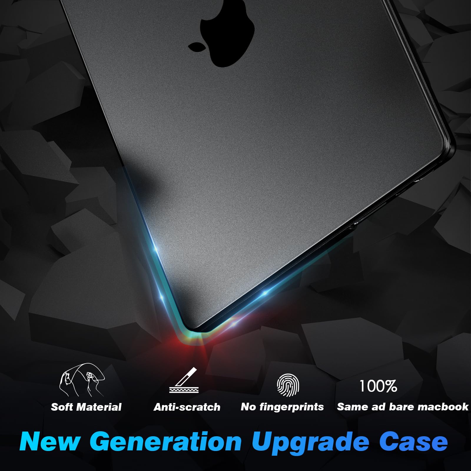 EooCoo [Ultra Thin Armor] Case Compatible with MacBook Pro 14 inch 2024-2021 M3 M2 M1 A2918 A2992 A2779 A2442, [100% Match Space Black] [Anti-Fingerprint] Hard Shell&Keyboard Skin, Space Black Clear - Image 6