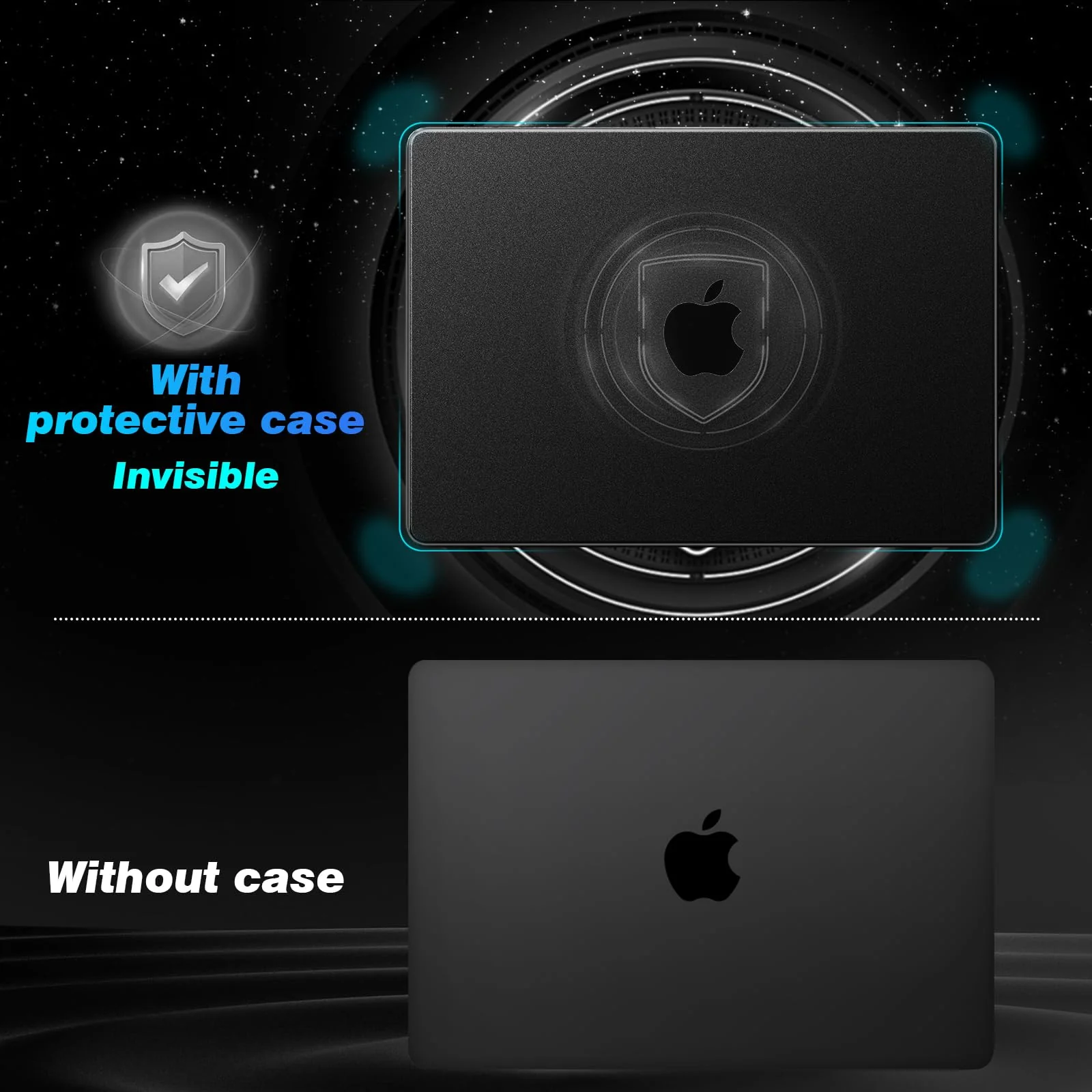 EooCoo [Ultra Thin Armor] Case Compatible with MacBook Pro 14 inch 2024-2021 M3 M2 M1 A2918 A2992 A2779 A2442, [100% Match Space Black] [Anti-Fingerprint] Hard Shell&Keyboard Skin, Space Black Clear - Image 7