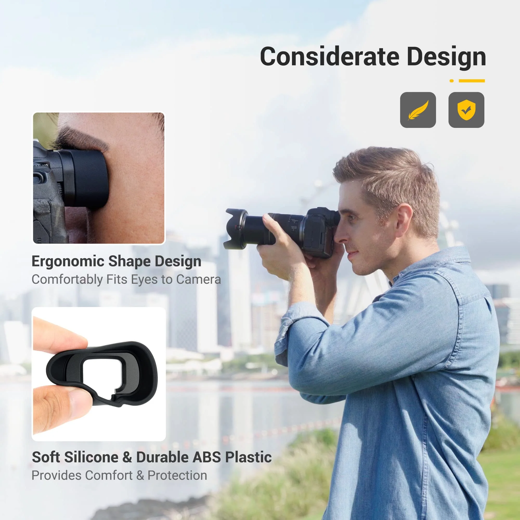 EOS R6 Mark II R6 R5 R5C Eyecup Eyepiece，Soft Silicon Extended Camera Eye Cup Viewfinder Special Designed for Canon EOS R6 Mark II R6 R5 R5C R5 C Full-Frame Mirrorless Camera for Canon EOS R6 Mark II, R6, R5, R5C - Image 2