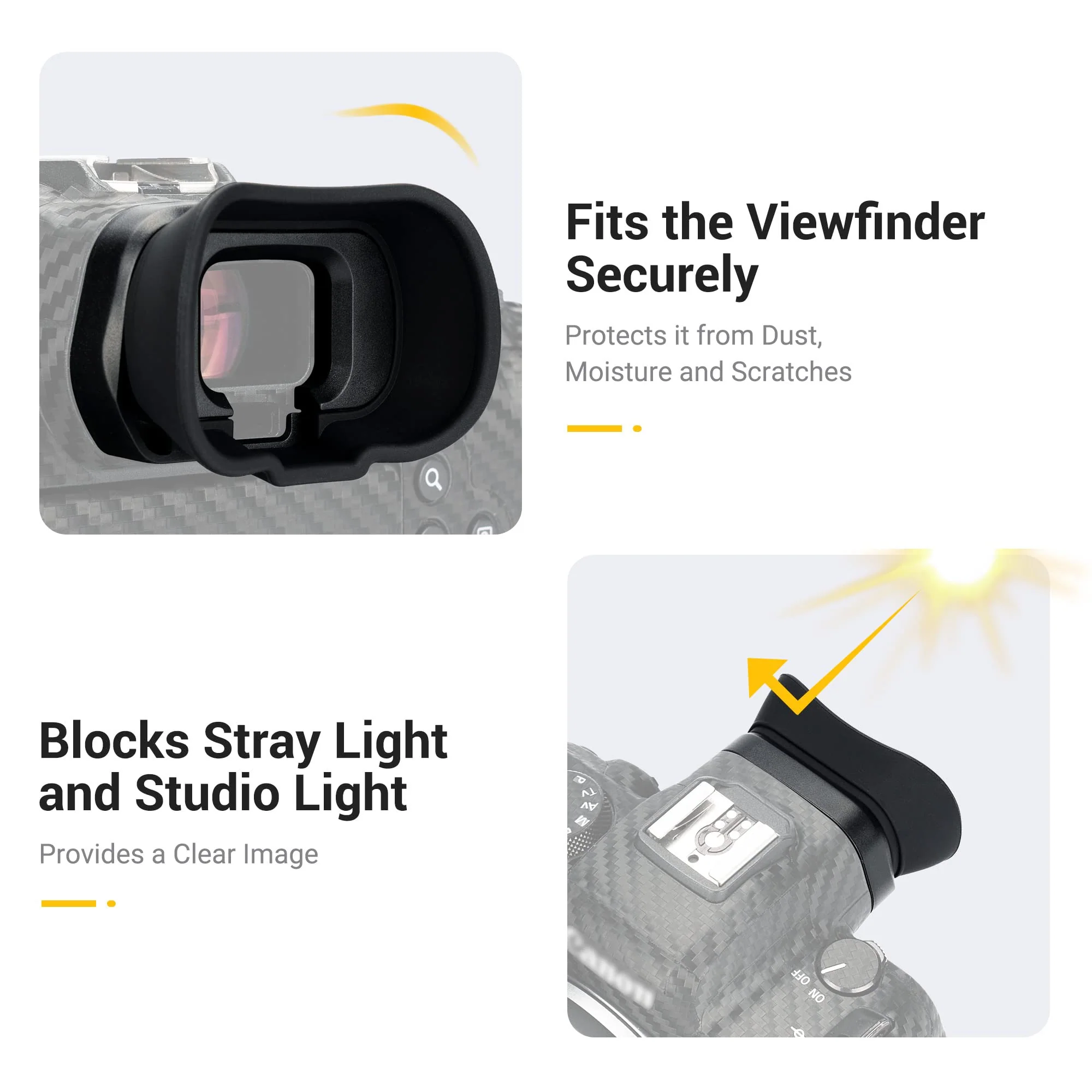 EOS R6 Mark II R6 R5 R5C Eyecup Eyepiece，Soft Silicon Extended Camera Eye Cup Viewfinder Special Designed for Canon EOS R6 Mark II R6 R5 R5C R5 C Full-Frame Mirrorless Camera for Canon EOS R6 Mark II, R6, R5, R5C - Image 4