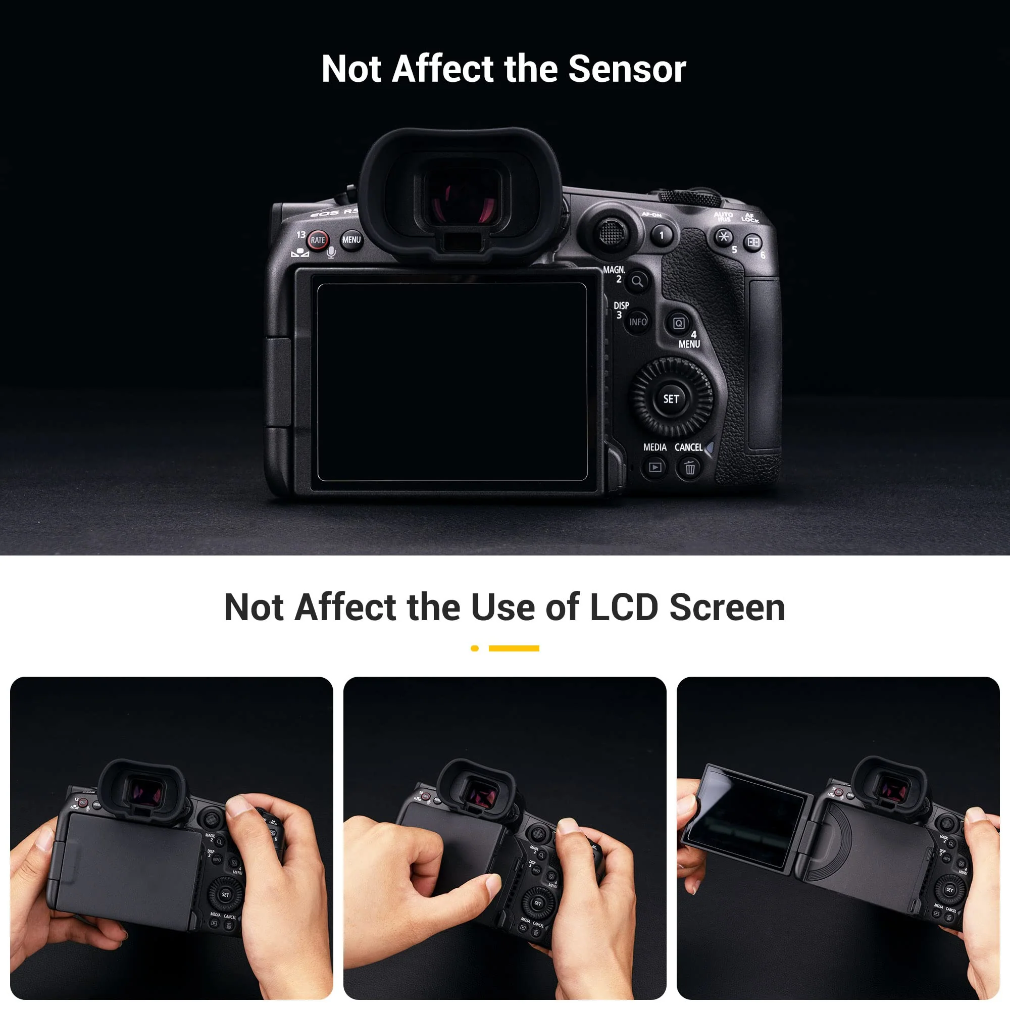 EOS R6 Mark II R6 R5 R5C Eyecup Eyepiece，Soft Silicon Extended Camera Eye Cup Viewfinder Special Designed for Canon EOS R6 Mark II R6 R5 R5C R5 C Full-Frame Mirrorless Camera for Canon EOS R6 Mark II, R6, R5, R5C - Image 5