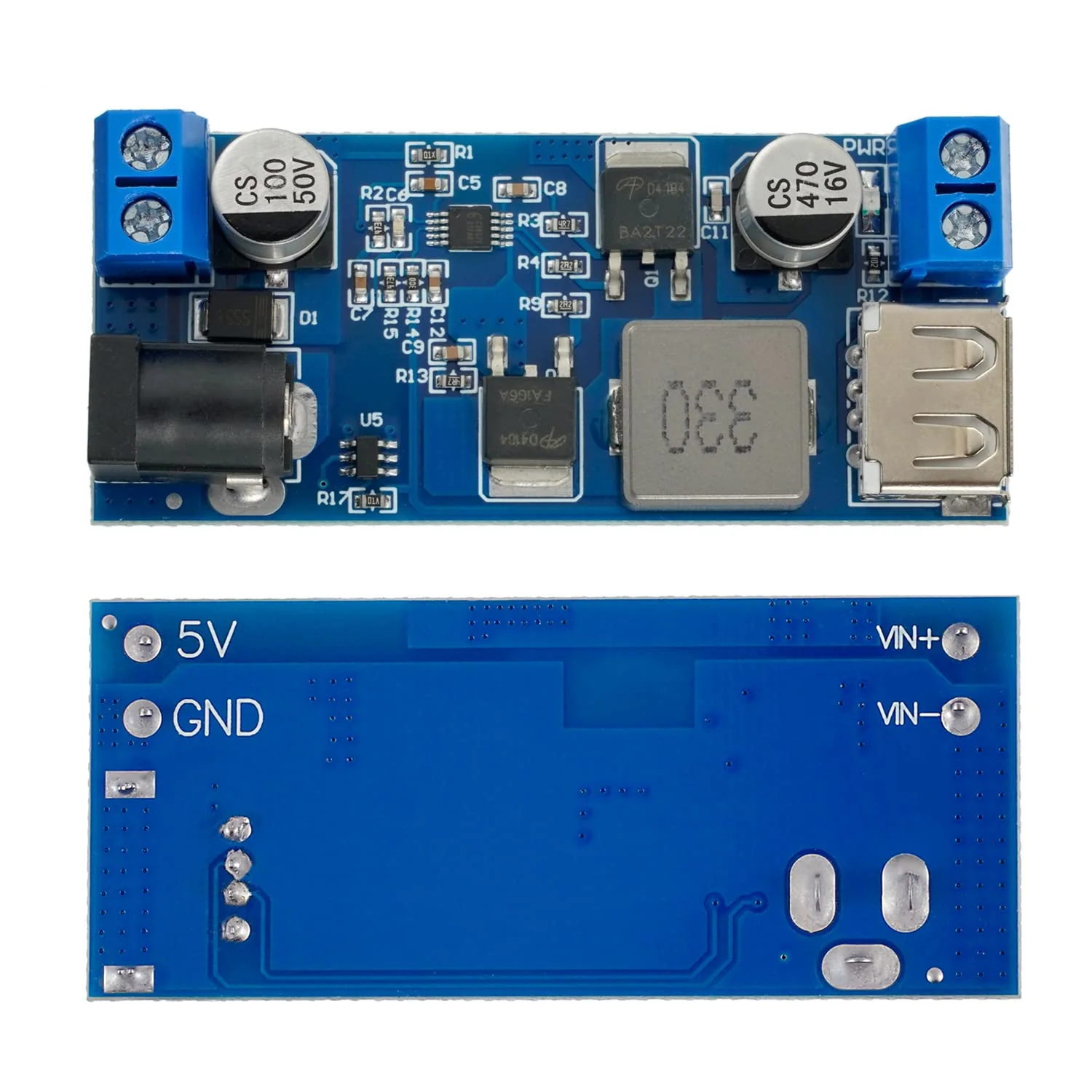 EPLZON DC 6V 9V 12V 24V to DC 5V 5A Step-Down Converter Module V-36V Step-Down Converter to DC 5V-5.3V 5.2V 3.5-6A Transformer Voltage Regulator Power Module with Two Outputs (Pack of 2) - Image 2