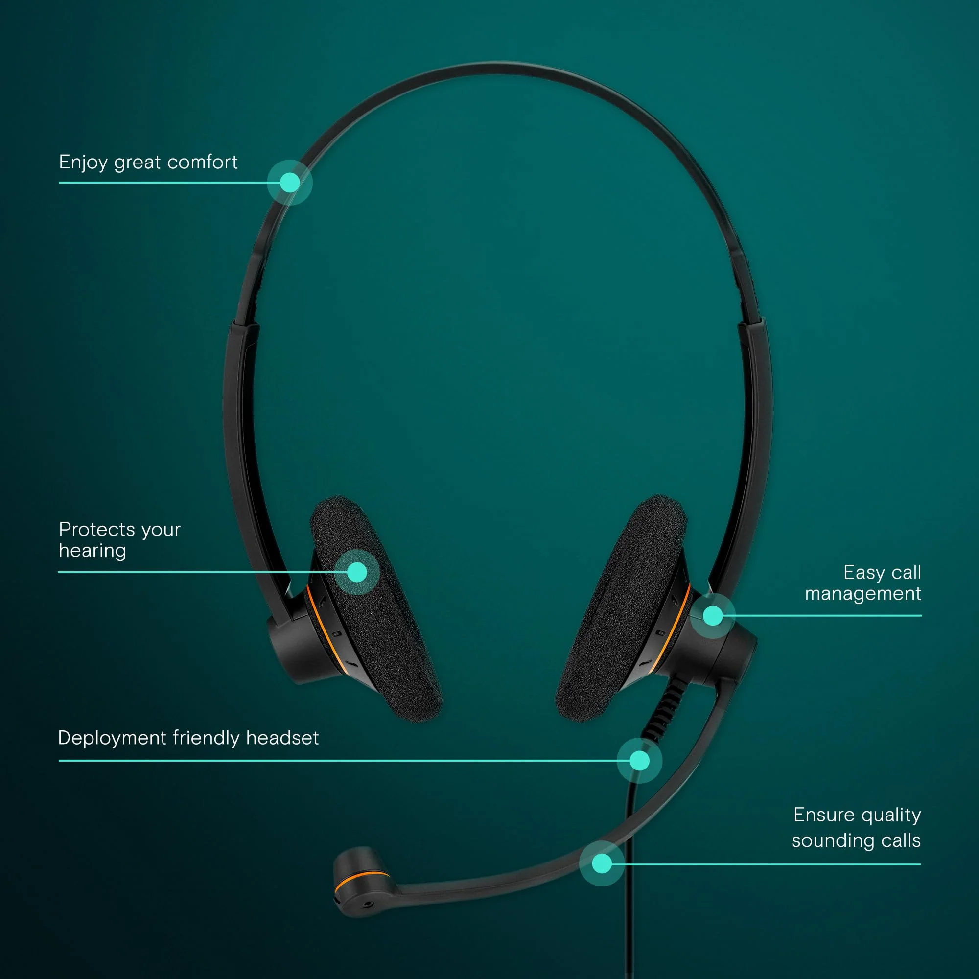 EPOS Sennheiser Consumer Audio SC 60 USB ML (504547) - Double-Sided Business Headset | For Skype for Business | with HD Sound, Noise-Cancelling Microphone, & USB Connector (Black) - Image 4