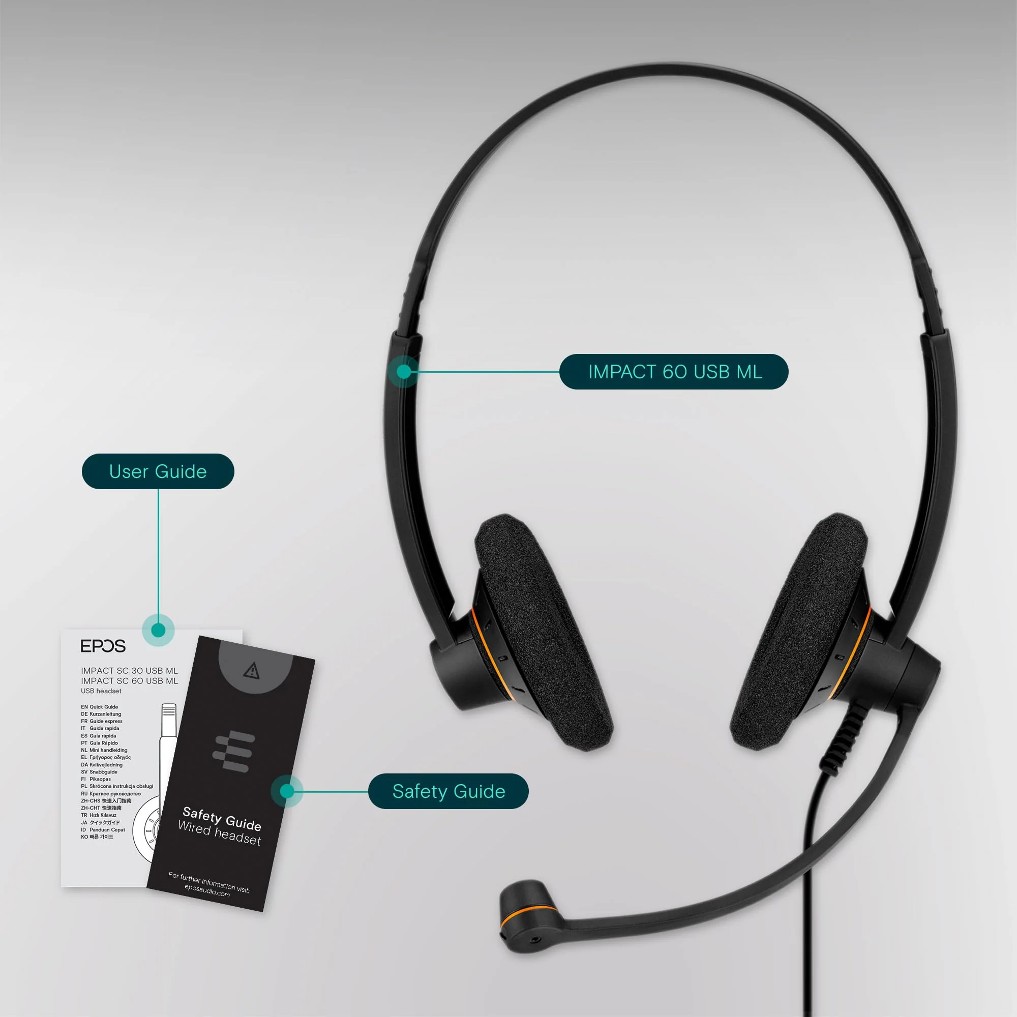 EPOS Sennheiser Consumer Audio SC 60 USB ML (504547) - Double-Sided Business Headset | For Skype for Business | with HD Sound, Noise-Cancelling Microphone, & USB Connector (Black) - Image 8