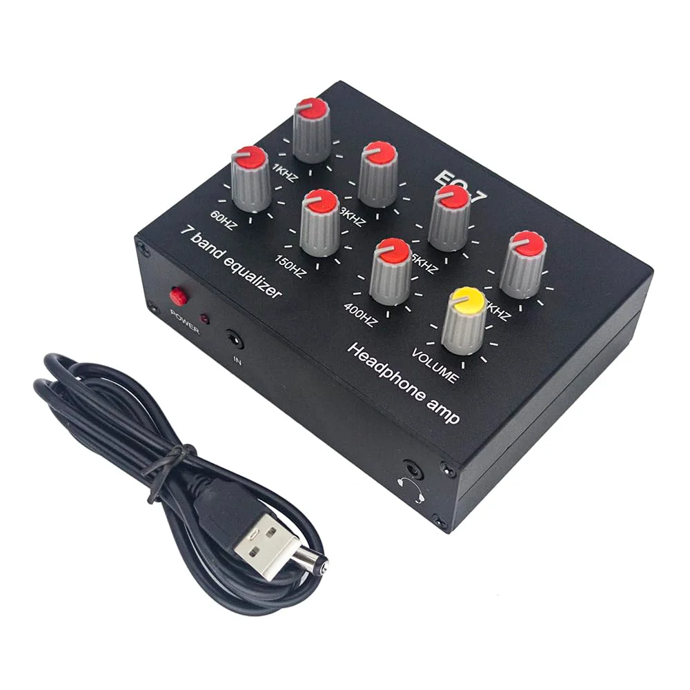 EQ-7 Audio Signal Headset Amplifier 7-Band EQ Equalizer 2 Channel Digital Sound Equalizer - Image 5