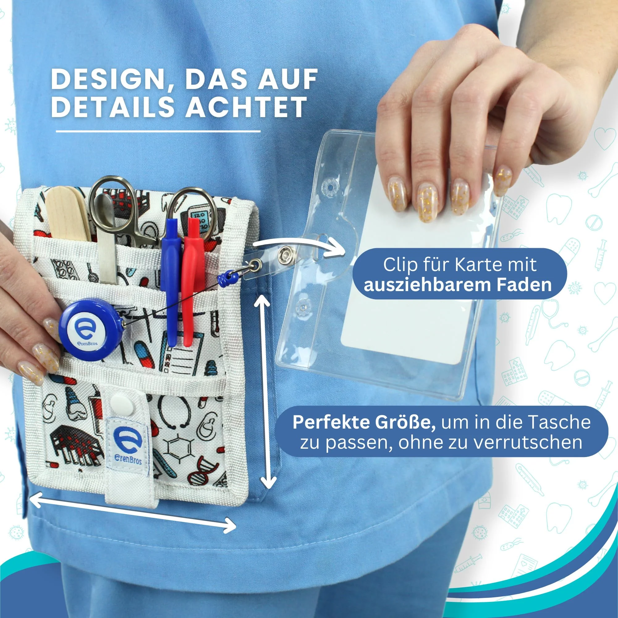 ErenBros® Pockets for Nurses with Magnet - Organiser Nursing - Desk Organiser - Nurse Accessories - Image 5