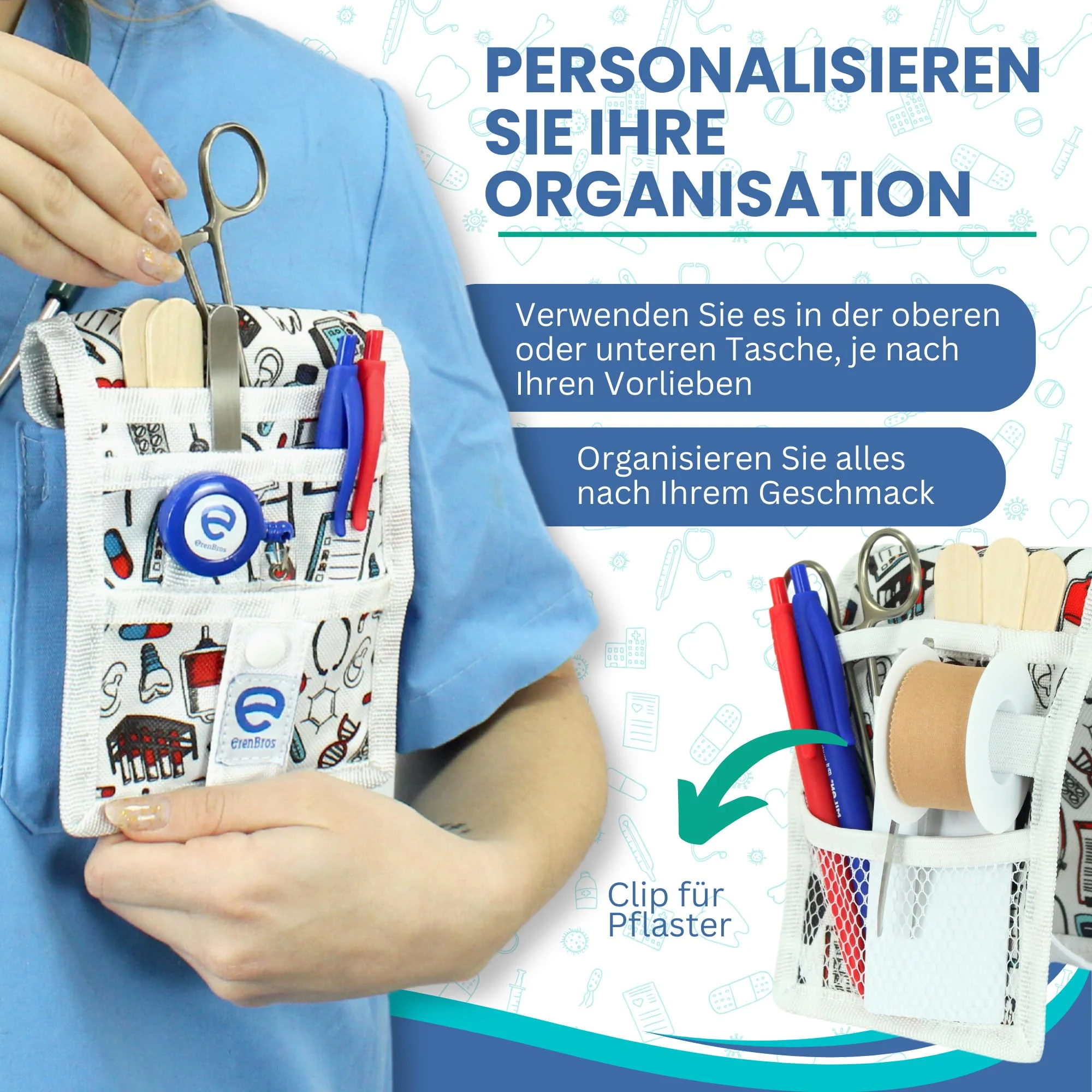 ErenBros® Pockets for Nurses with Magnet - Organiser Nursing - Desk Organiser - Nurse Accessories - Image 6
