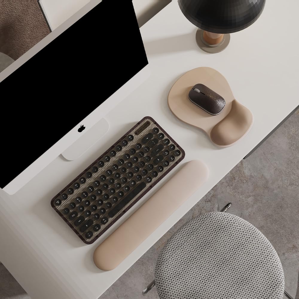 ErgoComfort Gel Wrist Rest Mouse Pad-Ergonomic Office Mousepad with Wrist Support-Non-Slip, Design Desk Accessories Mat for Home&Game Decor (06Mocha Sand) 06Mocha Sand - Image 2