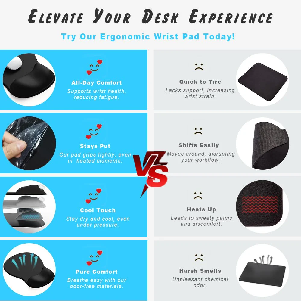 ErgoComfort Gel Wrist Rest Mouse Pad-Ergonomic Office Mousepad with Wrist Support-Non-Slip, Design Desk Accessories Mat for Home&Game Decor (06Mocha Sand) 06Mocha Sand - Image 6