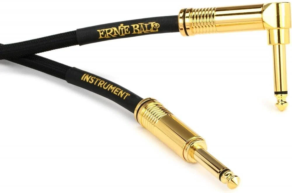 Ernie Ball Braided Instrument Cable Set Straight/Angle Length 18ft in Black (P06086) - Pack of 2 - Image 3