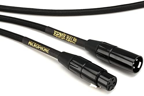 Ernie Ball Braided XLR Mircrophone Cable, 20ft, Black (P06392) Braided Black 20 feet - Image 3
