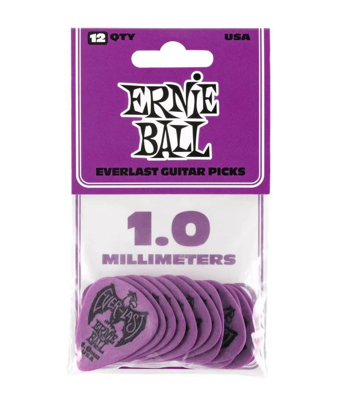 Ernie Ball Everlast Guitar Picks, Purple 1.0mm, 12-pack (P09193) Purple (1. mm) 0 - Image 5