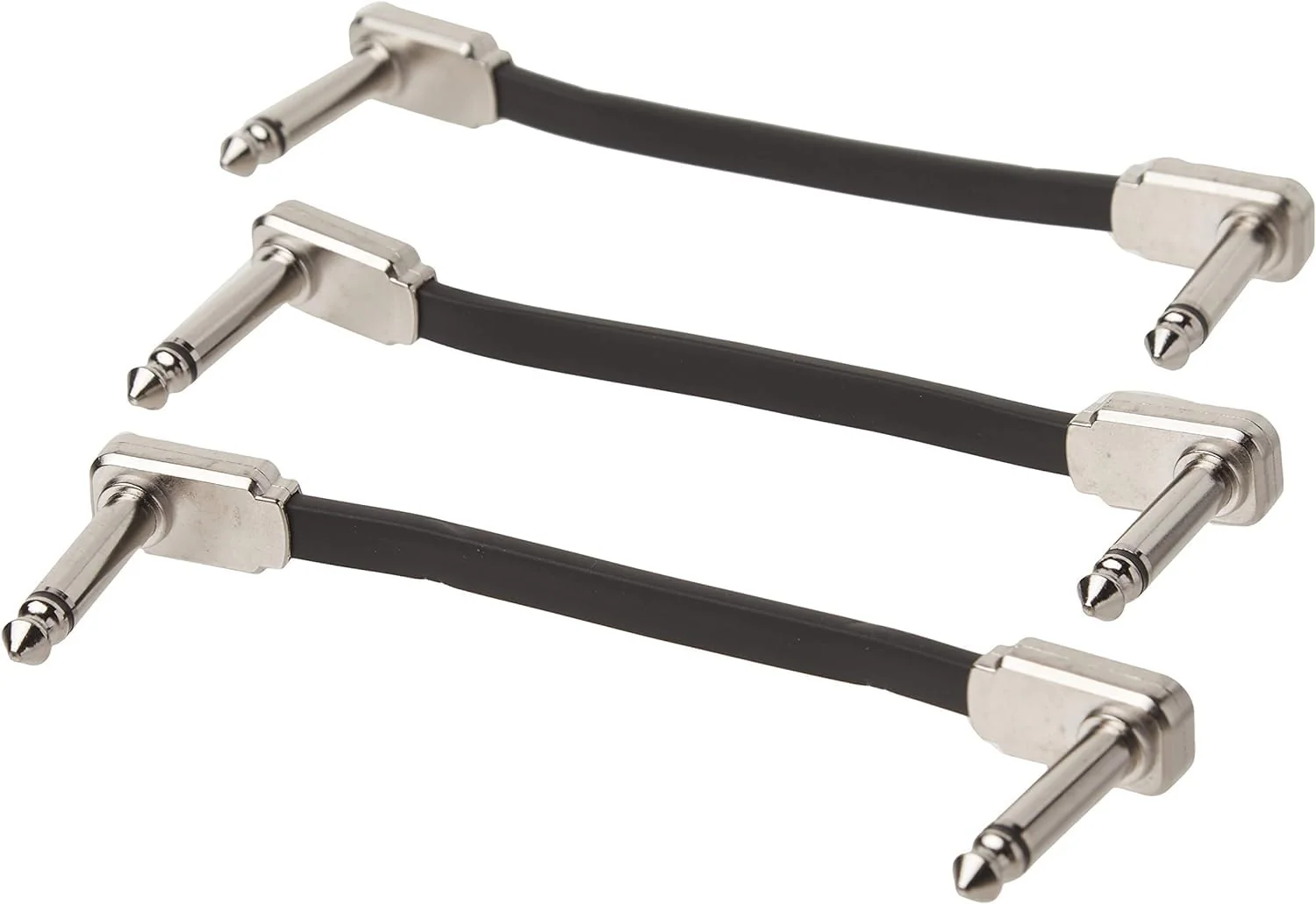 Ernie Ball Flat Ribbon Patch Cable Set 3x2 Length 3 inch in Black P06220 - Pack of 2 - Image 3