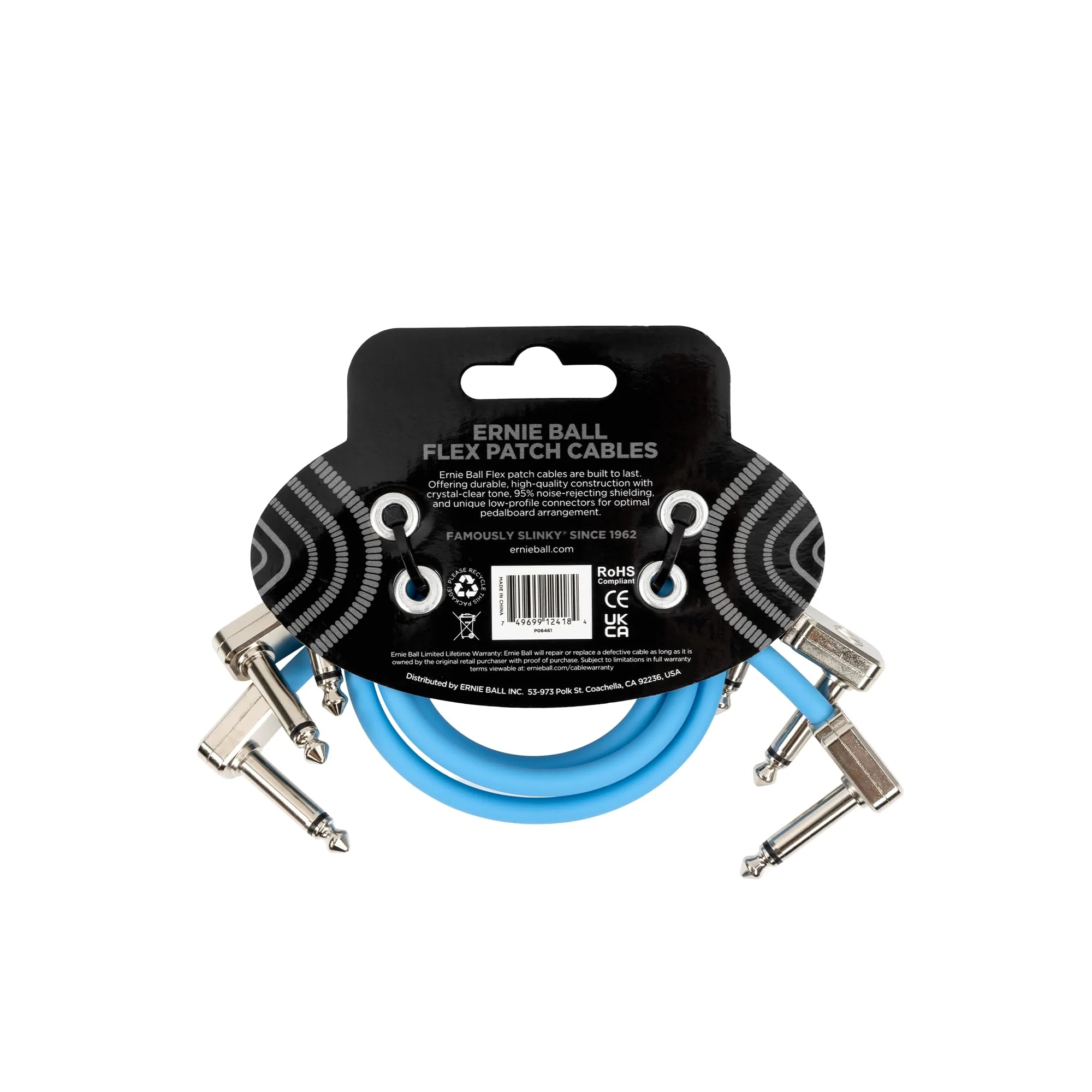 Ernie Ball Flex Patch Cable 12in - Blue - 3 Pack 12 Inch 3-Pack - Image 2