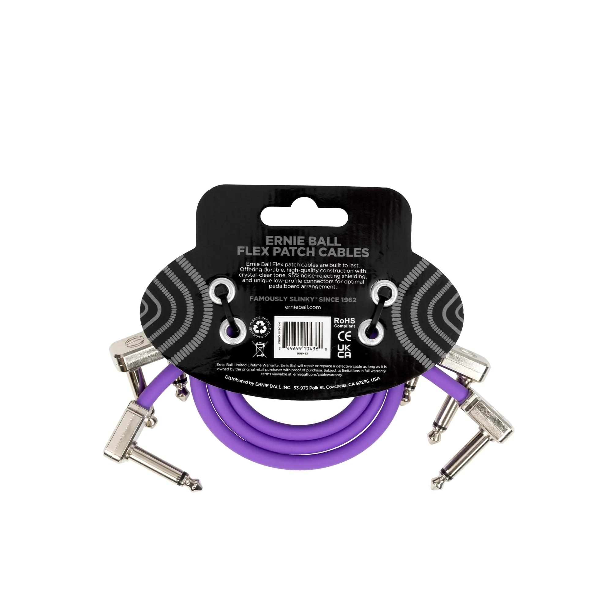 Ernie Ball Flex Patch Cable 12in - Purple - 3 Pack 12 Inch 3-Pack - Image 2