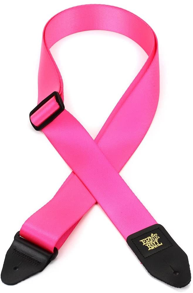 Ernie Ball Premium Seatbelt Webbing Guitar Strap Neon Pink - Image 2