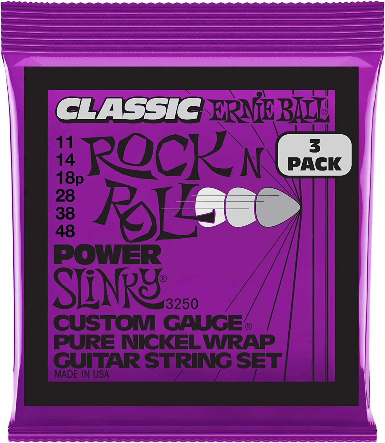 Ernie Ball Regular Slinky Classic Pure Nickel Electric Guitar Strings 3-pack, 10-46 Gauge (P03251) Regular (10-46) - Image 6