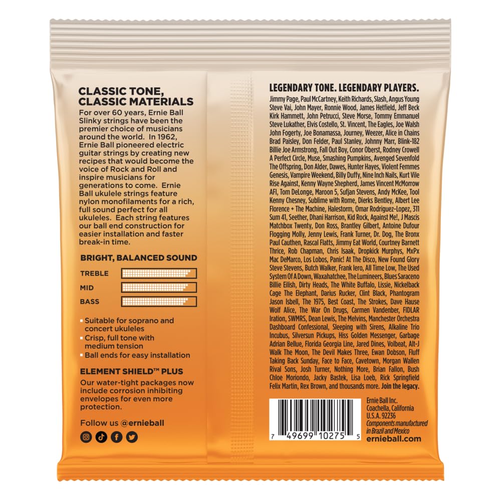 Ernie Ball Ukulele Ball End Nylon Strings, Clear (P02329) Standard - Image 2