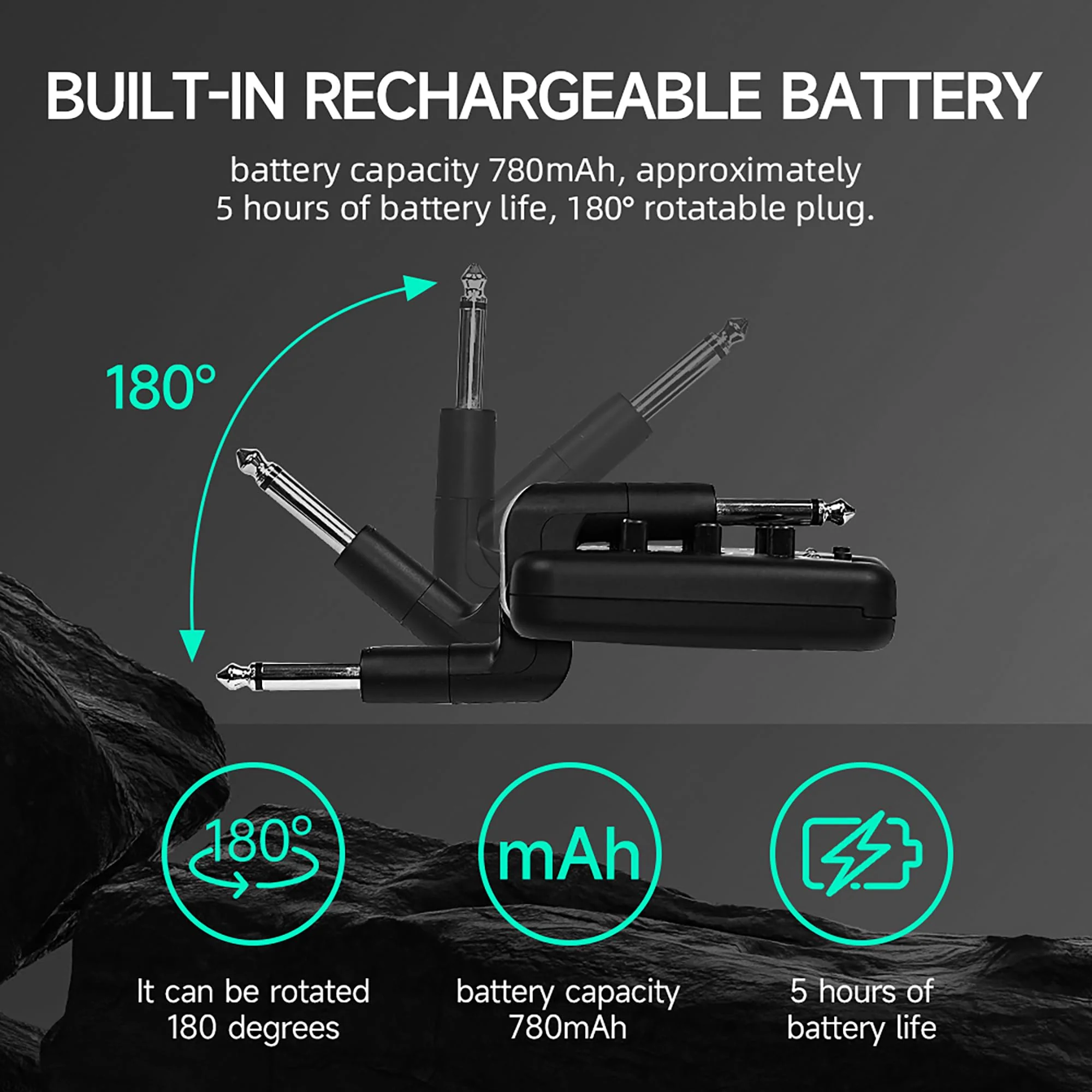EROK Guitar Headphone Amp, with 9 Simulation Tones,USB-Rechargeable Portable Pocket Effects Unit, with Wireless Function Supporting OTG Recording - Image 6