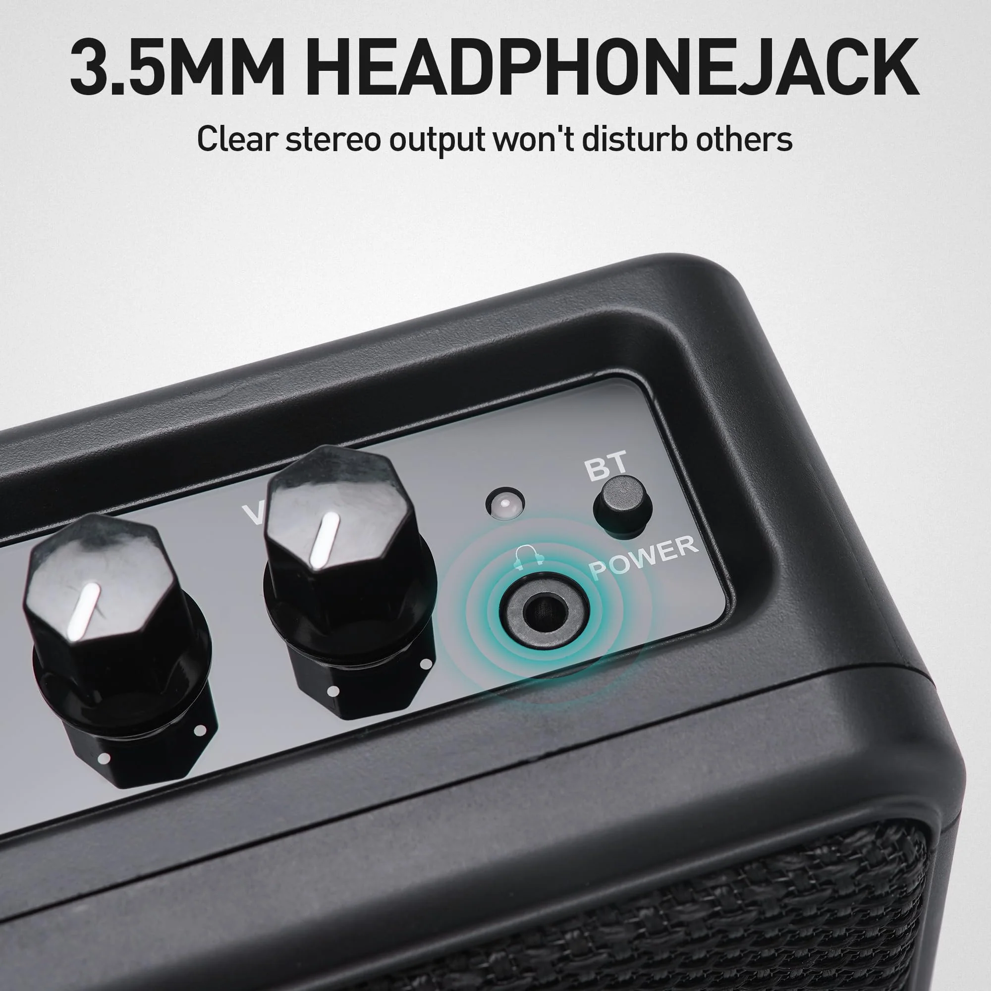 EROK Mini Electric Guitar Amplifier, with Clean Overdrive Effects,Support BT/Headphone Connection,5W Indoor Music Pratice Speaker (Dark) Dark - Image 4