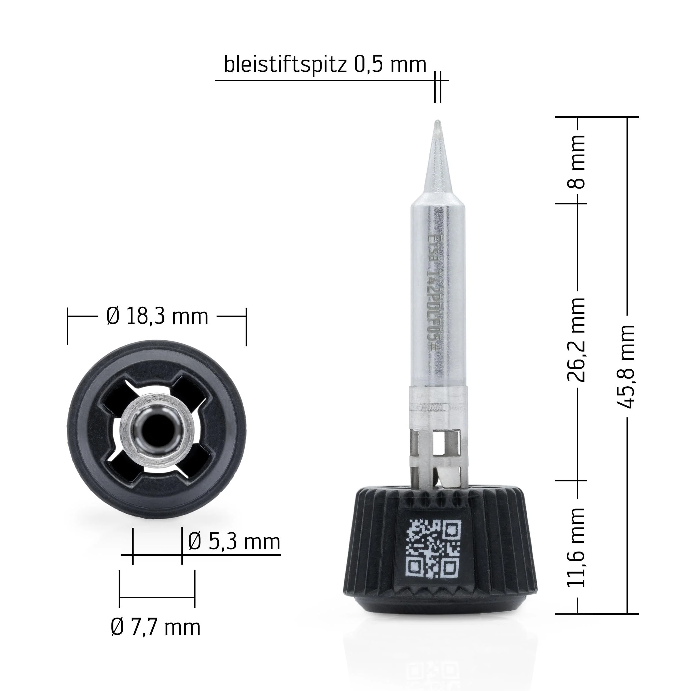ERSA Ersadur 142PDLF05 Pencil Tip 0.5 mm for i-Tool TRACE & i-Tool MK2 / i-CON Trace IoT Soldering Station & i-Con MK2 Series Soldering Stations - with Patented Coating 0,5 MM Pencil Point - Image 2