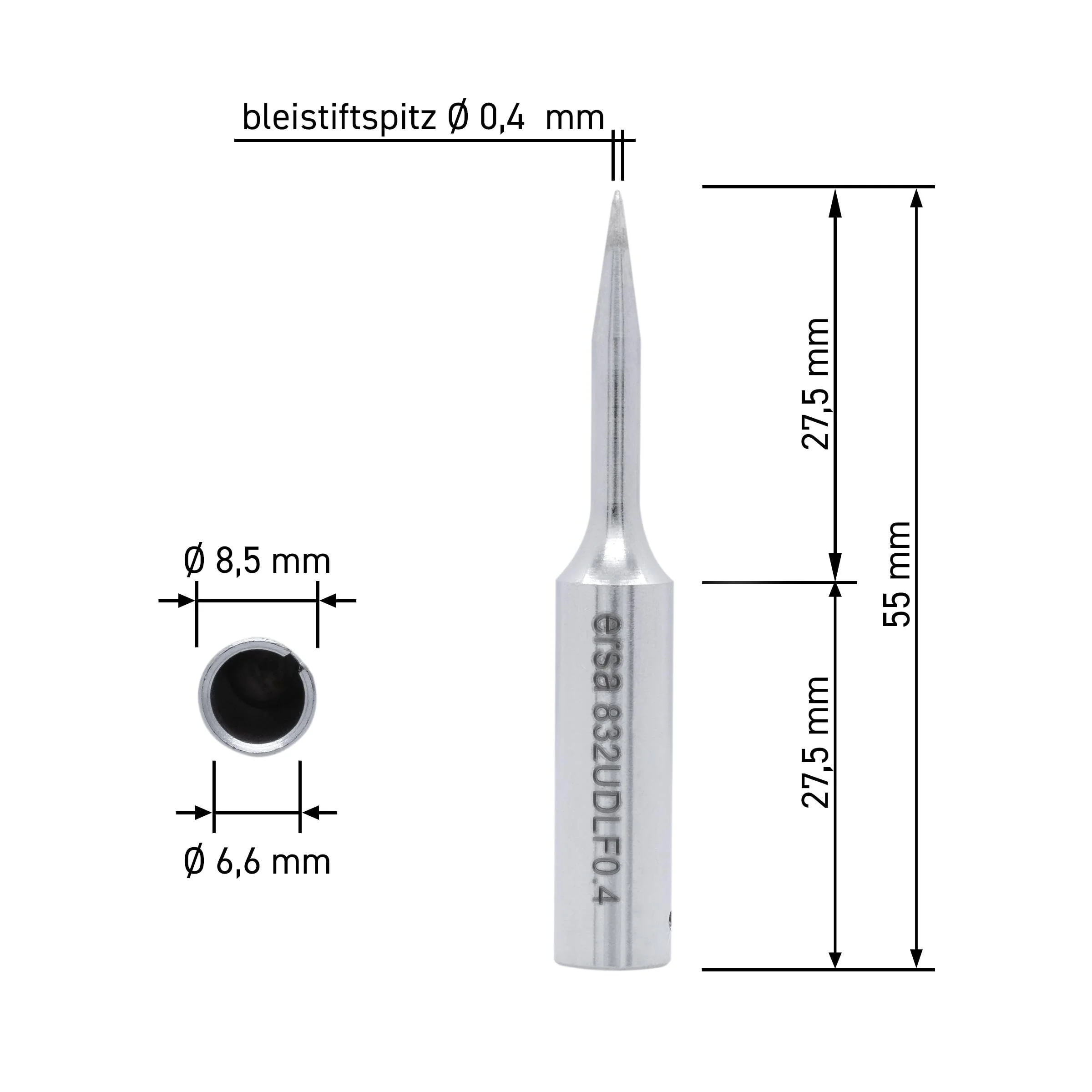 Ersa Ersadur Long-Life Soldering Tip 0,4 mm pencil tip - Image 2