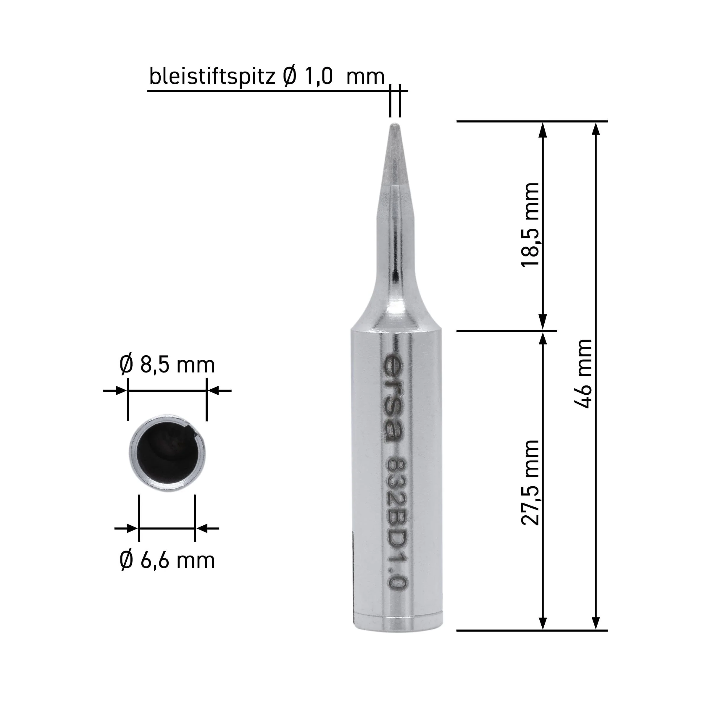 Ersa Ersadur Long-Life Soldering Tip, 1 mm 1 stück (1er Pack) pencil tip - Image 2