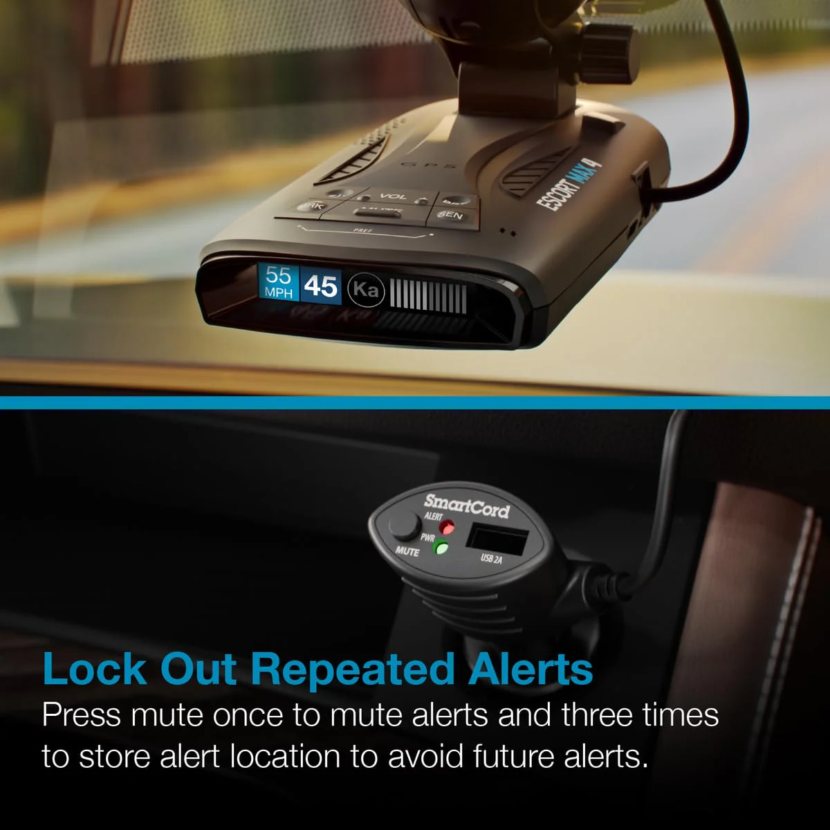 Escort Radar Detector SmartCord Coiled Wire with USB for MAX 360, MAX 360c, IX, IXc, 9500 IX, MAX II, MAX 3, MAX 4, MAX 360c MKII, MAX 360 MKII, MAXcam 360c, Redline 360c, and Additional Models Coiled Wire with USB - Red Light - Image 3