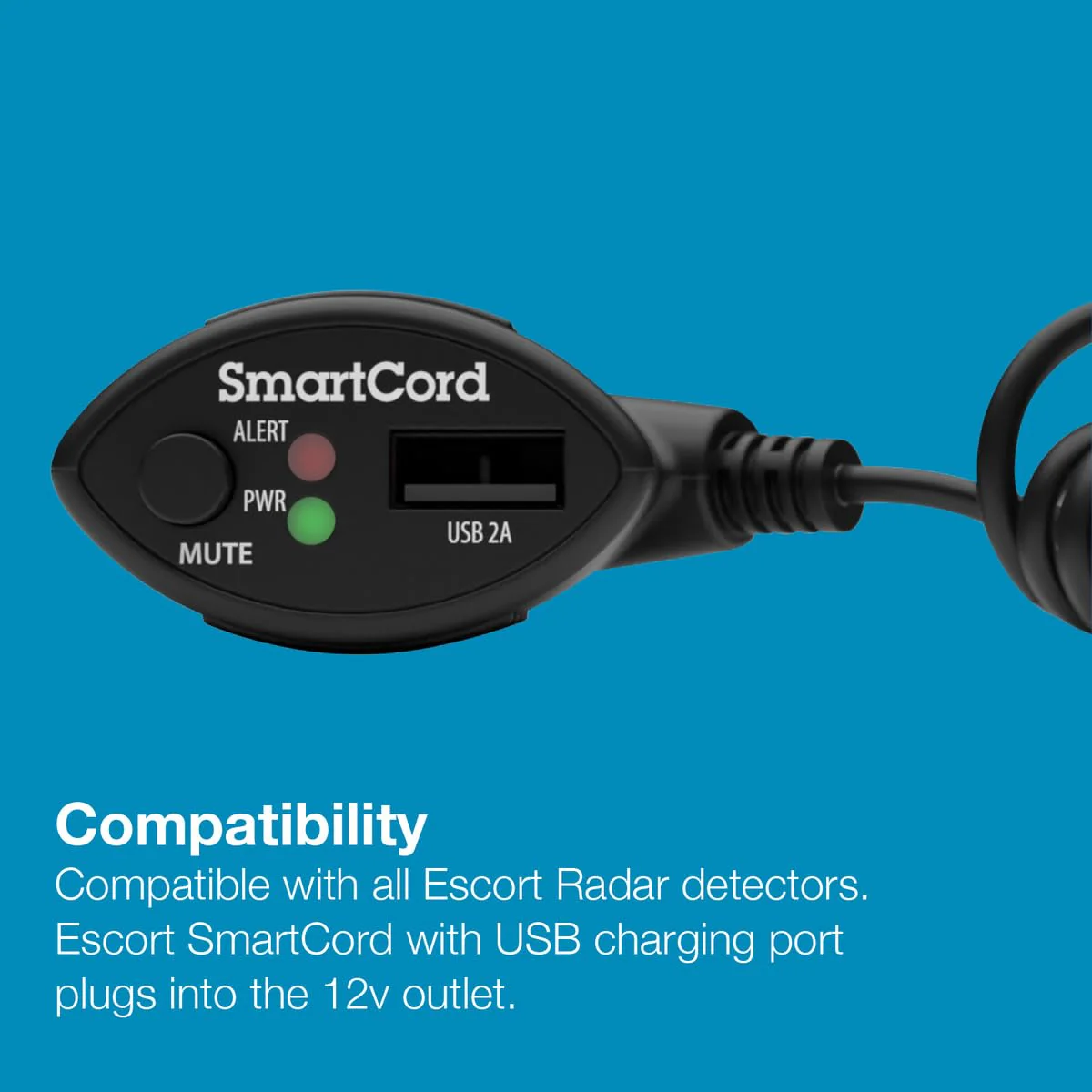 Escort Radar Detector SmartCord Coiled Wire with USB for MAX 360, MAX 360c, IX, IXc, 9500 IX, MAX II, MAX 3, MAX 4, MAX 360c MKII, MAX 360 MKII, MAXcam 360c, Redline 360c, and Additional Models Coiled Wire with USB - Red Light - Image 4