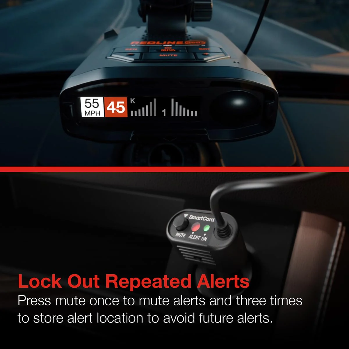 Escort Radar Detector SmartCord Straight Wire for MAX 360, MAX 360c, IX, IXc, 9500 IX, MAX II, MAX 3, MAX 4, MAX 360c MKII, MAX 360 MKII, MAXcam 360c, Redline 360c, Redline EX, and Additional Models Straight Wire - Red Light - Image 3