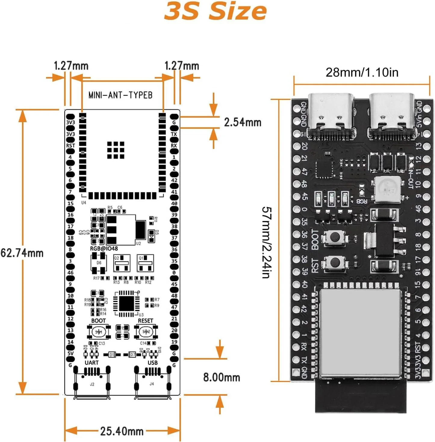 ESP ESP-32-S3 Development Board ESP-32-S3 Module with ESP-1-N16R8 Low Power MCU with Dual-Mode Wi-Fi and Bluetooth Type-C Connector Compatible with Arduino 1 - Image 6