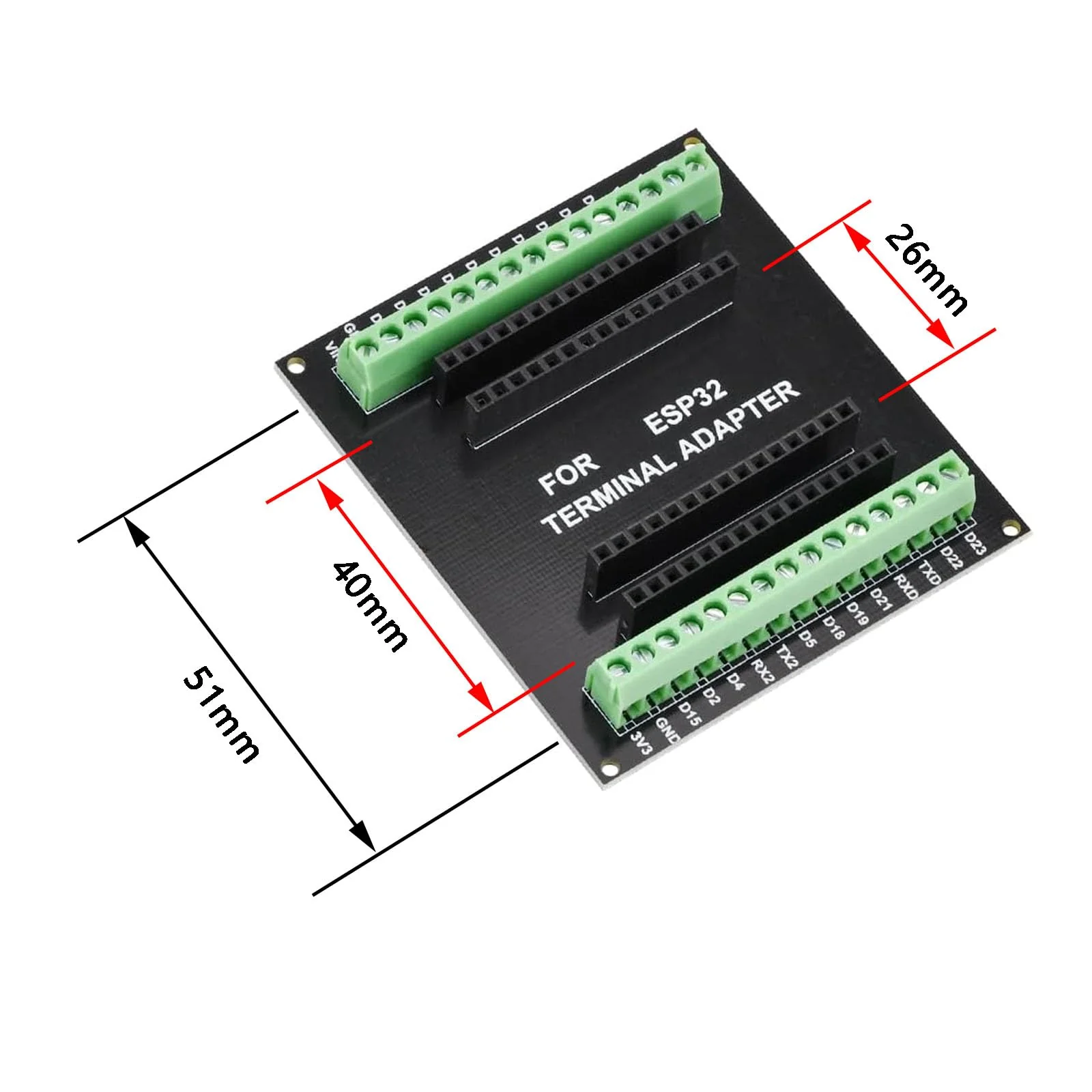 ESP32 Breakout Board for 30 Pin, ESP32 Development Board 2.4 GHz Dual Core WLAN WiFi + Bluetooth 2-in-1 Microcontroller ESP-WROOM-32 Chip for Arduino Pack of 4 - Image 3