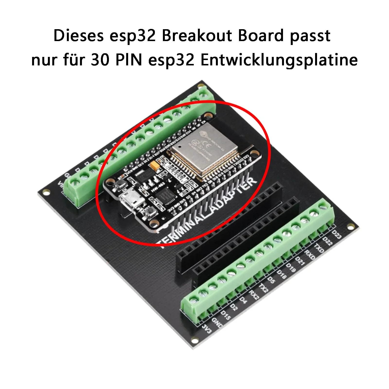 ESP32 Breakout Board for 30 Pin, ESP32 Development Board 2.4 GHz Dual Core WLAN WiFi + Bluetooth 2-in-1 Microcontroller ESP-WROOM-32 Chip for Arduino Pack of 4 - Image 5