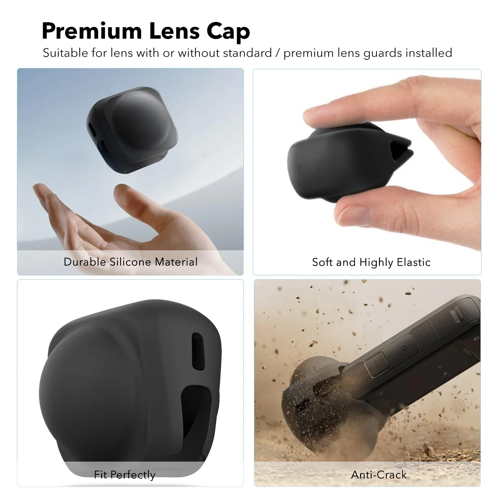 Essential Accessories with Portable Mini Carrying Case for Insta360 X5, Premium Lens Guards, Rubber Lens Cap, Silicone Sleeve Protective Case, Screen Protectors Compatible with Insta 360 X5 Accessory Kit -2 - Image 6