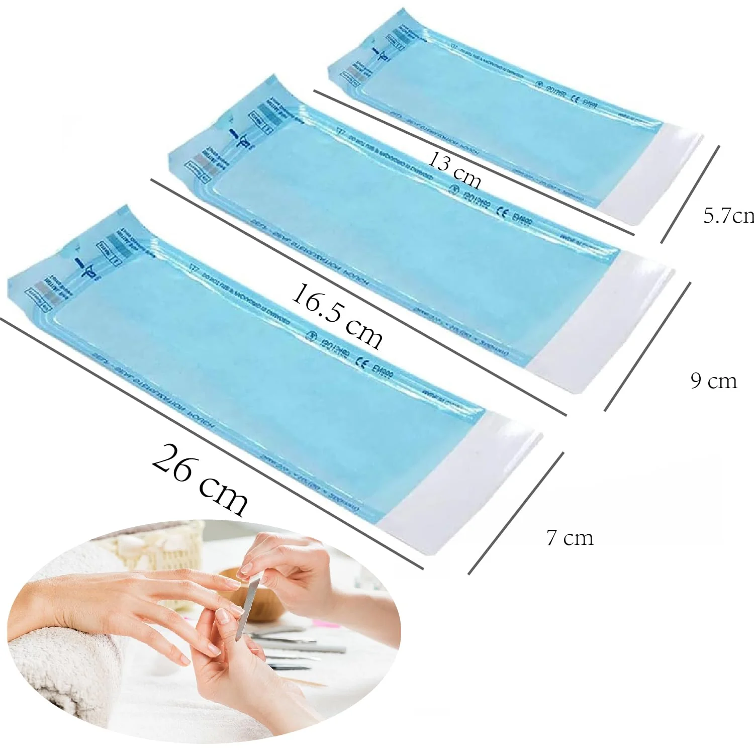 Esshogo 150pcs Sterilization Bags, Sterile PVC Bags, Autoclave Bags, Self Sealing Bags for Sterilization, Sterilization Bags - Image 2
