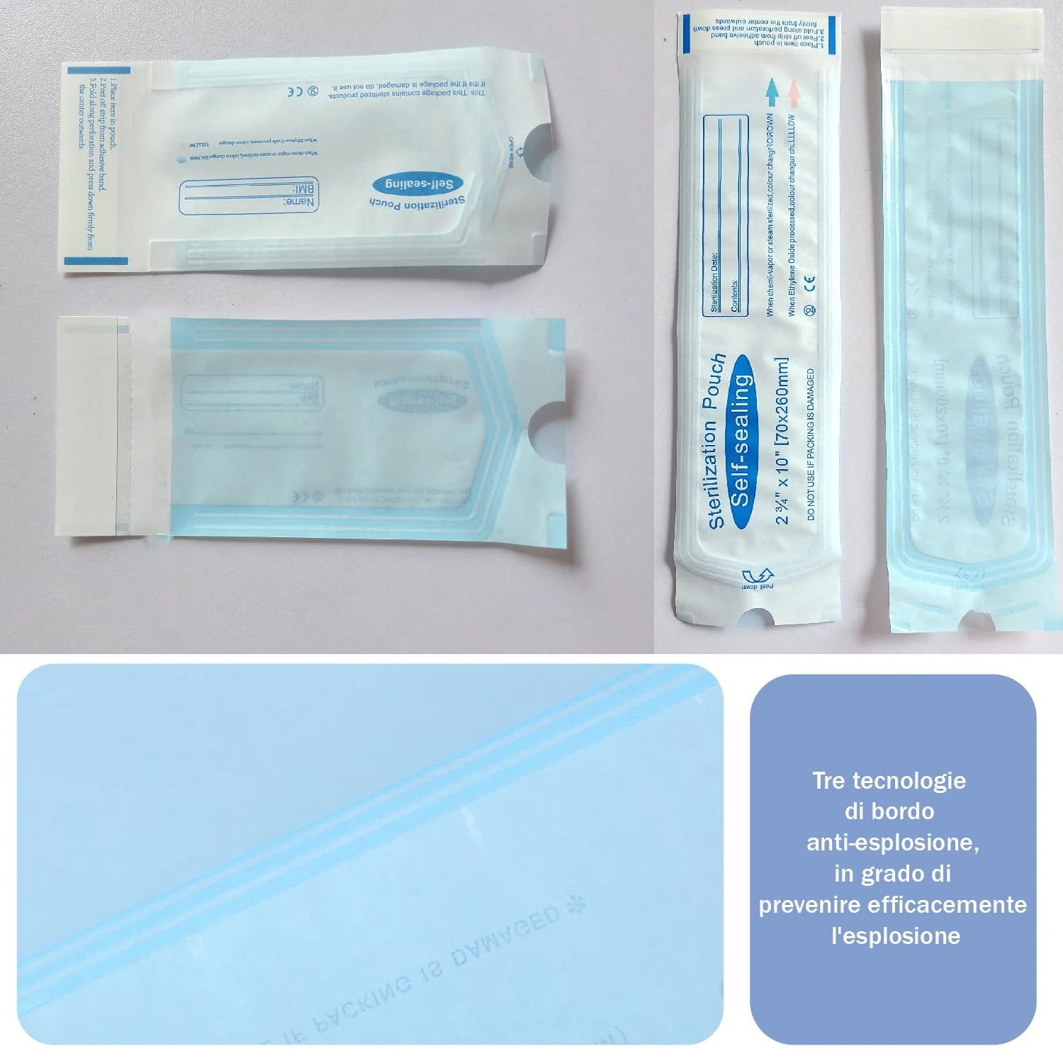 Esshogo 150pcs Sterilization Bags, Sterile PVC Bags, Autoclave Bags, Self Sealing Bags for Sterilization, Sterilization Bags - Image 4