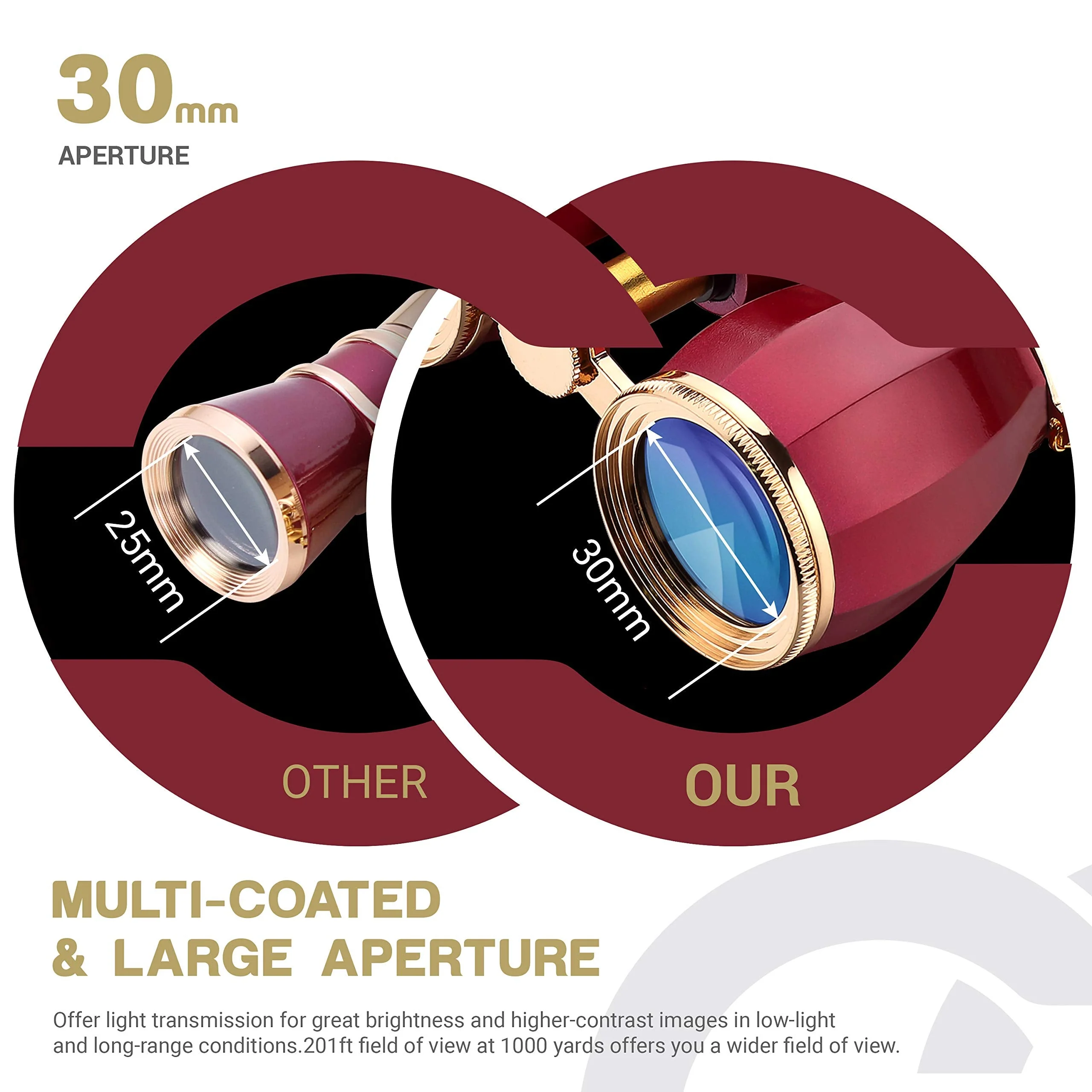 ESSLNB Opera Glasses Binoculars for Women Adults 4X30mm Theater Glasses Compact Binoculars for Theater and Concerts Antique Binoculars with Case Removable Chain - Image 2