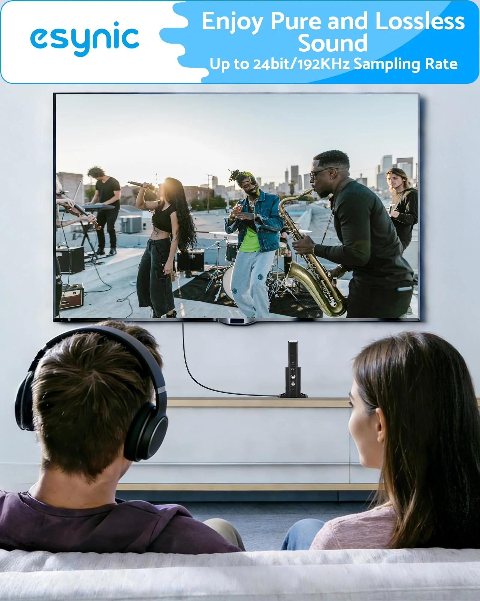 eSynic 192KHZ eARC to Optical Converter-Integrated Cable Designed-5 ft Long-USB Powerd eARC/ARC Audio Extractor-Plug& Play-Dolby5.1 & DTS 5.1 Formats-Only from HDTV to Optical Soundbar-No CEC - Image 6