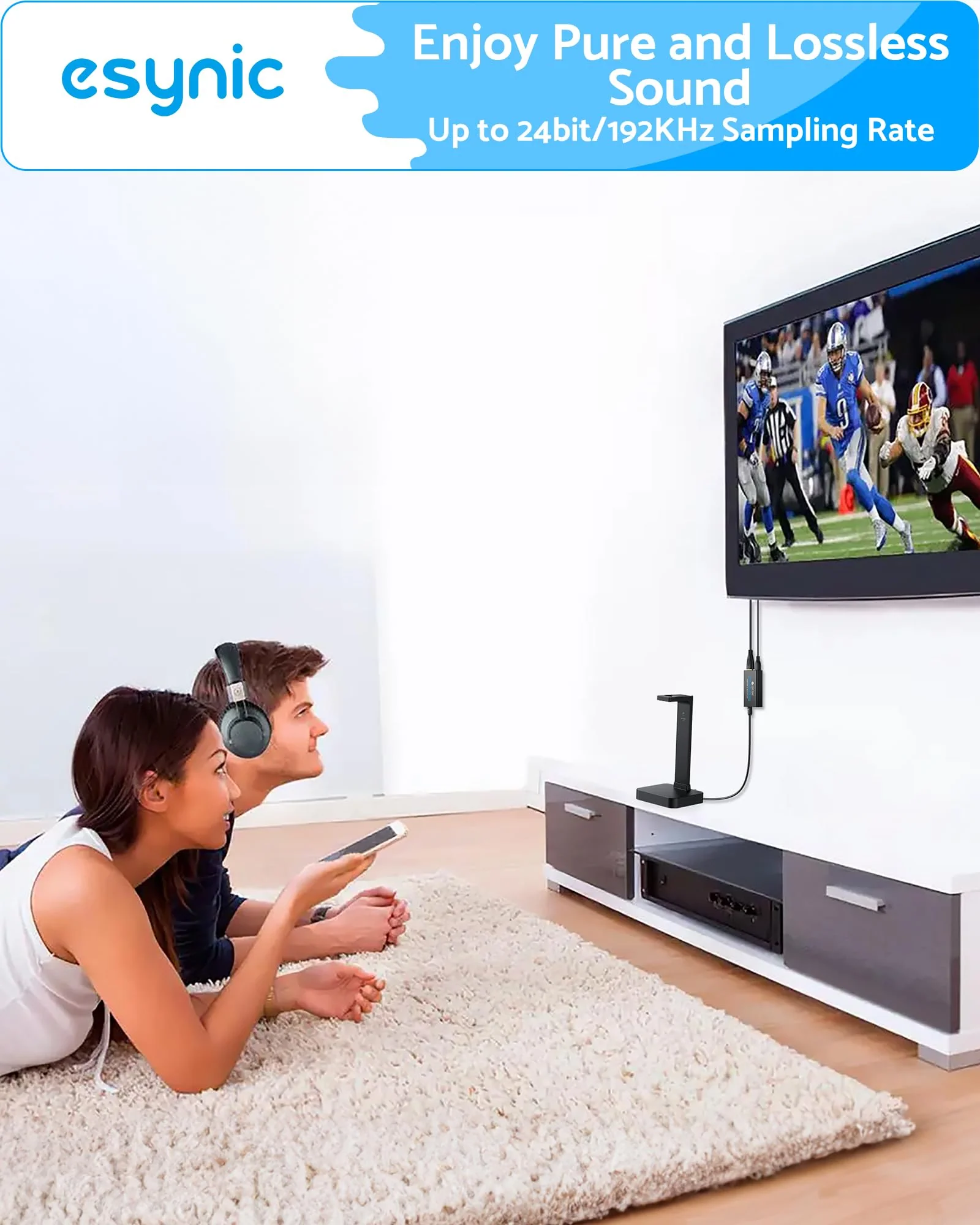 eSynic Professional eARC Audio Extractor-Only Work for HDTV ARC/eARC Ports-192KHZ ARC to Optical Audio Adapter-Easy to Setup-7ft Long-Dolby5.1 & DTS 5.1 Formats-from HDTV to Optical Soundbar-No CEC - Image 6