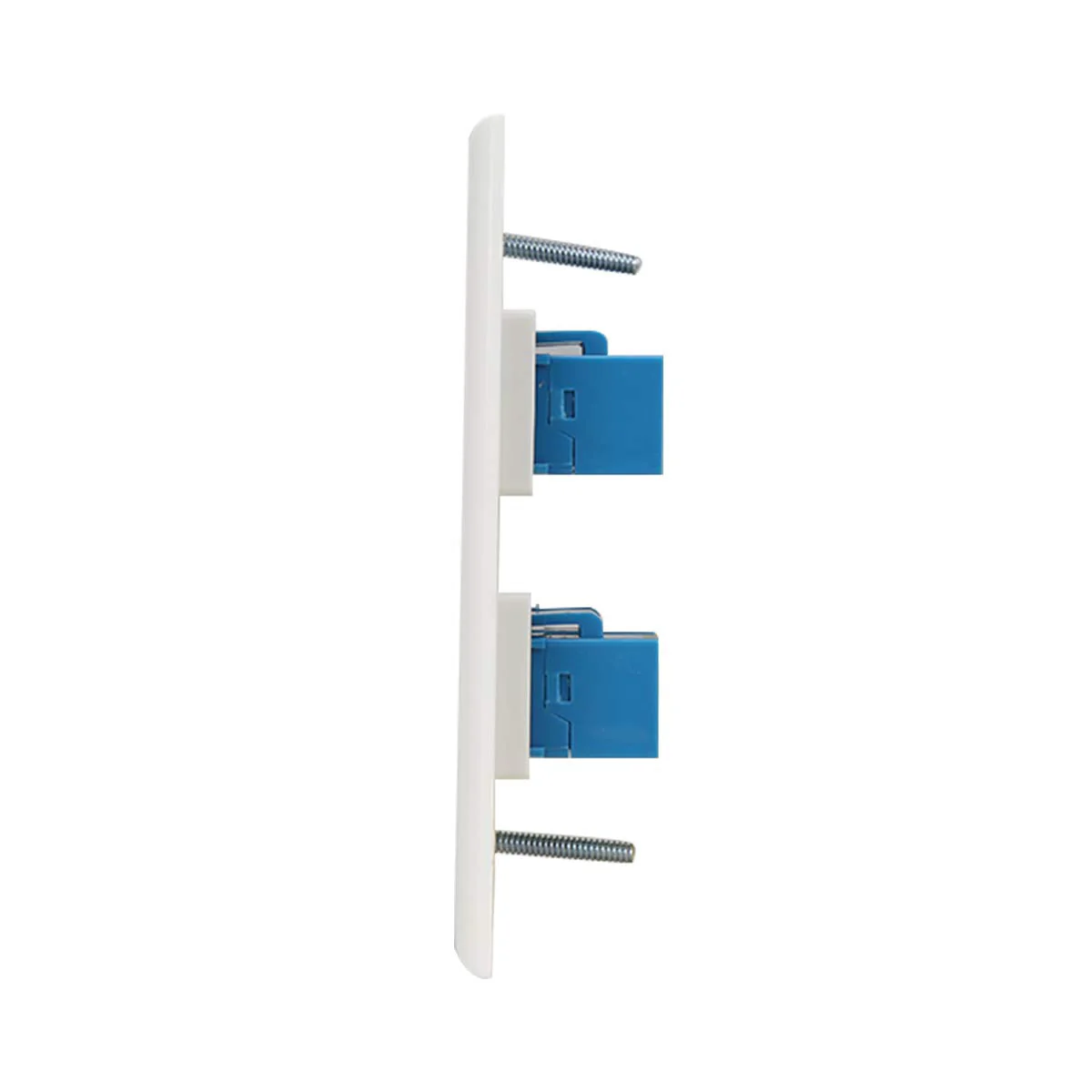 Ethernet Wall Plate 4 Port, Cat 6 Ethernet Wall Outlet Female-Female, Compatible with Cat7/6/6e/5/5e RJ45 Jack Keystone Inline Coupler Wallplate Devices - Ethernet Plug In Wall Outlet - Blue Cat6-4port - Image 4