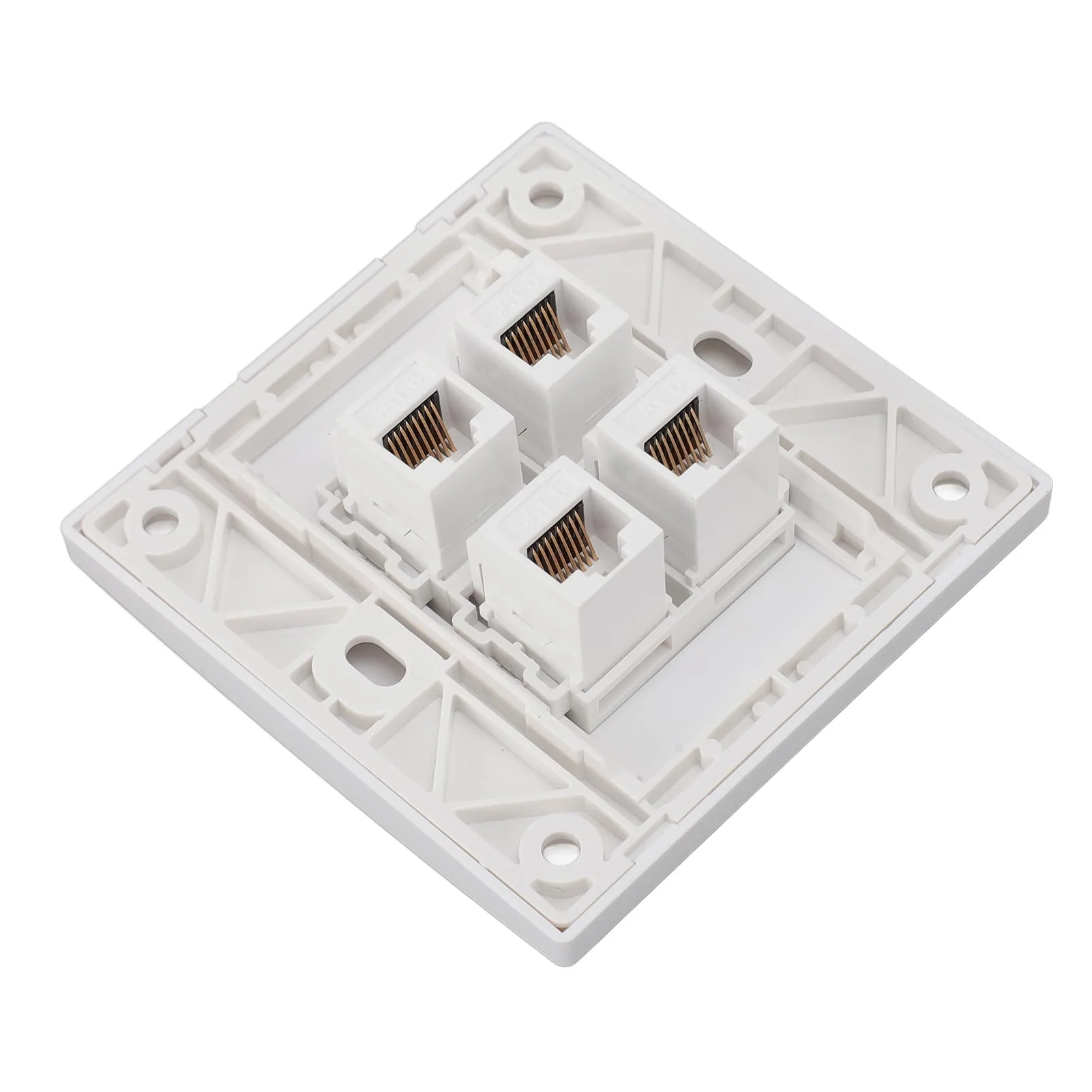 Ethernet Wall Plate 4 Port Cat 6 Ethernet Wall Socket Socket to Female Network Wall Plate Compatible with CAT5 CAT5E CAT6A Keystone Inline Coupler Wall Plate Devices - Image 8