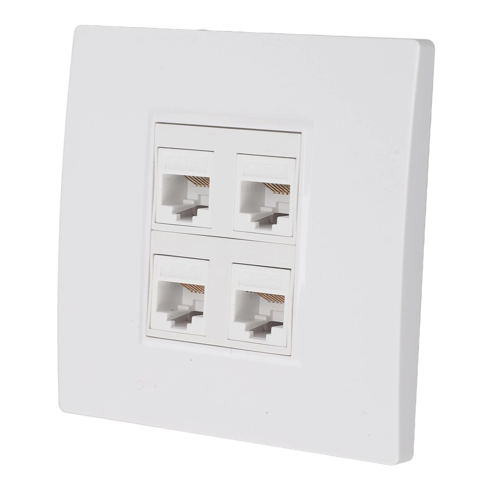 Ethernet Wall Plate 4 Port Cat 6 Ethernet Wall Socket Socket to Female Network Wall Plate Compatible with CAT5 CAT5E CAT6A Keystone Inline Coupler Wall Plate Devices - Image 9