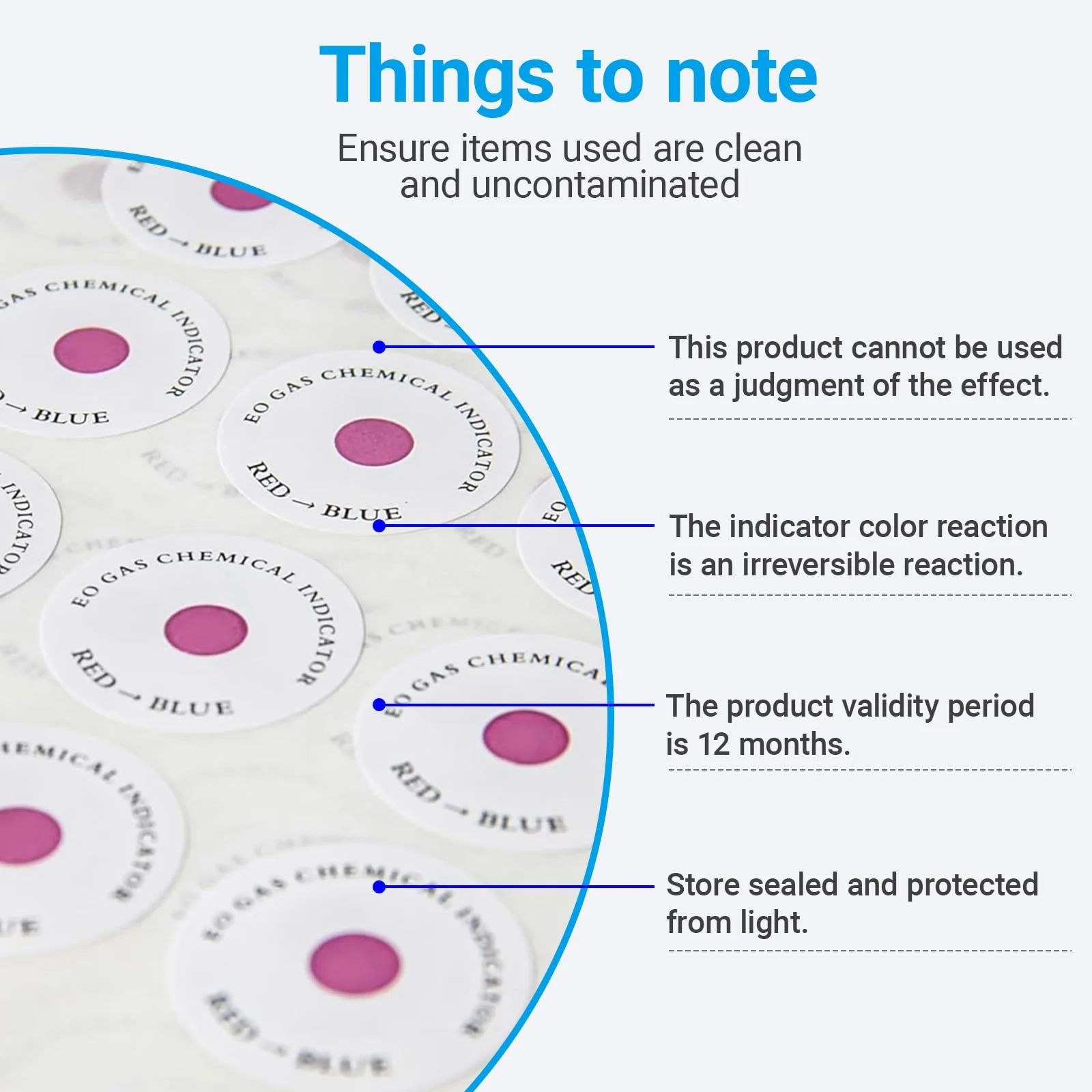 ETO Sterilization Indicator Label Sticker - Ethylene Oxide Gas Chemical Adhesive Mark, 1.2" Diameter, 1000 Pcs - Image 3