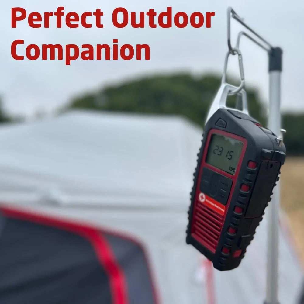 Eton Odyssey Multi-Powered All-Band Bluetooth Emergency Radio with RDS, Red - Image 6