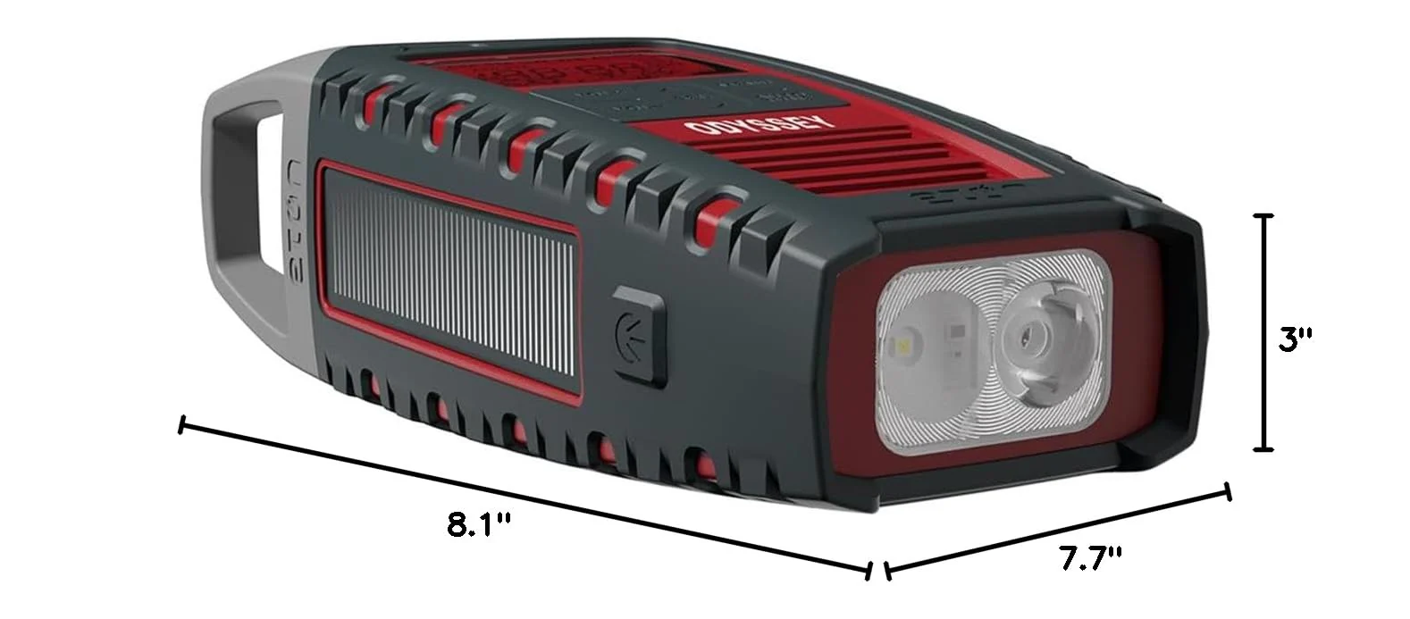 Eton Odyssey Multi-Powered All-Band Bluetooth Emergency Radio with RDS, Red - Image 7