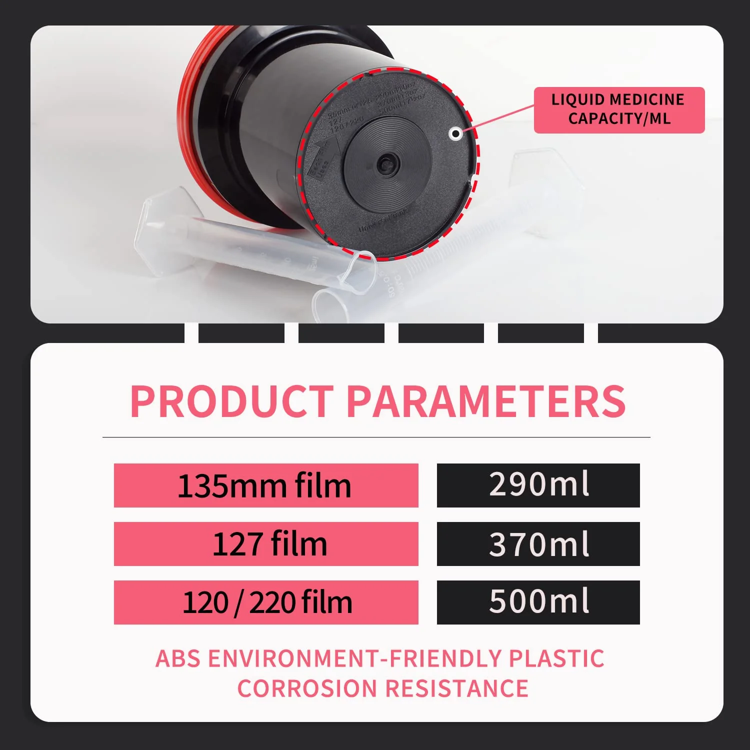 eTone Professional 120 135 Developing Tank with 2 Spiral Reels for 120 135 Roll Film B&W Film Processing Equipment Darkroom Accessories (Tank) - Image 3